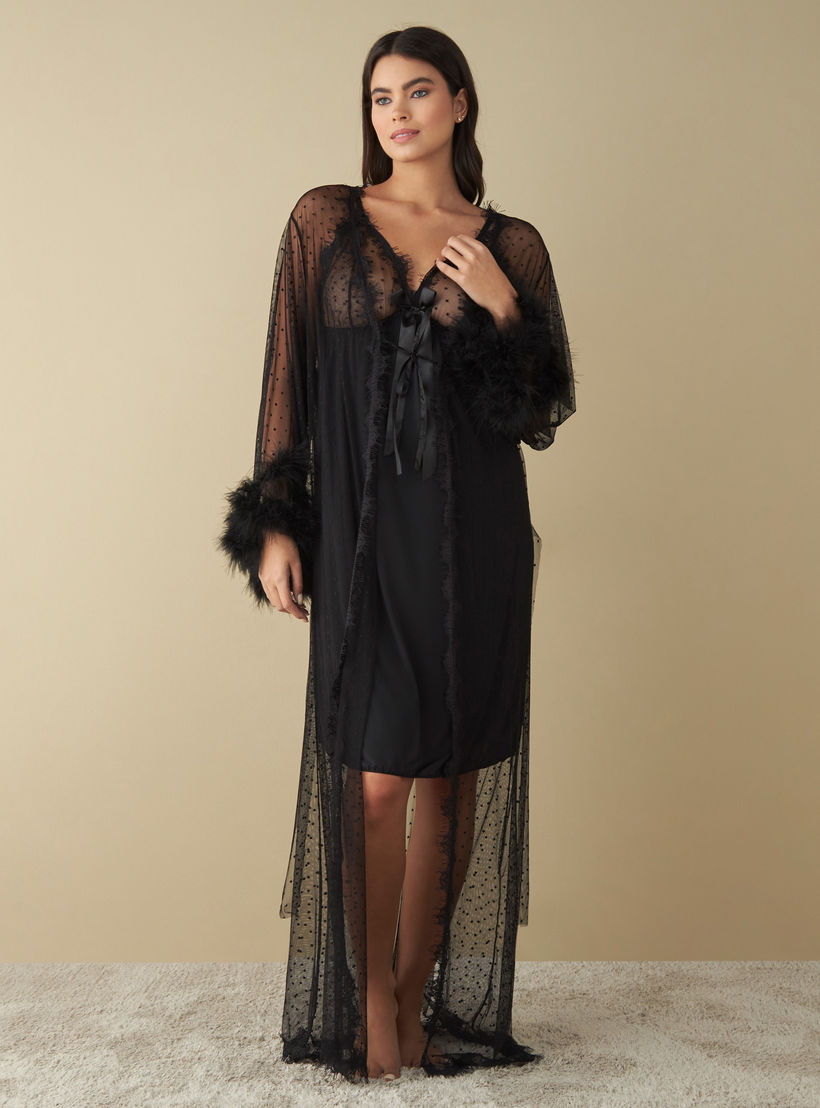 بيبي دول بتفاصيل دانتيل مع روب-women-clothing-nightwear-nighties-image-1