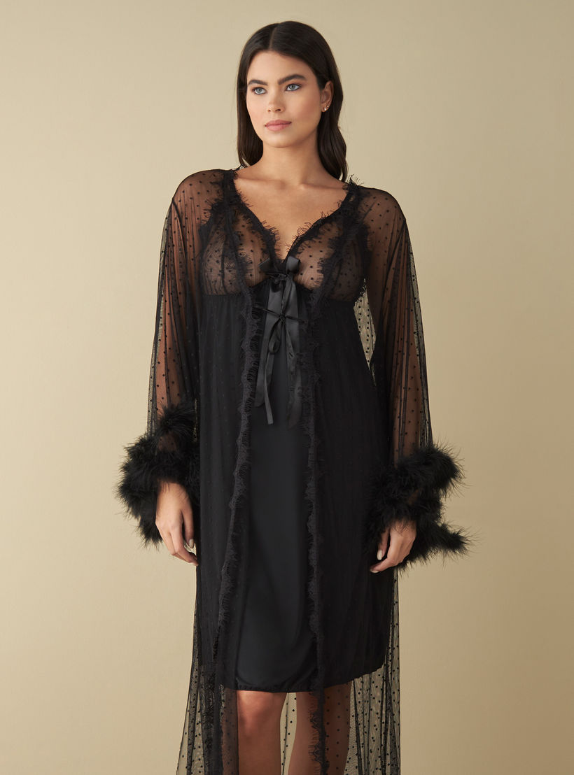 بيبي دول بتفاصيل دانتيل مع روب-women-clothing-nightwear-nighties-image-2