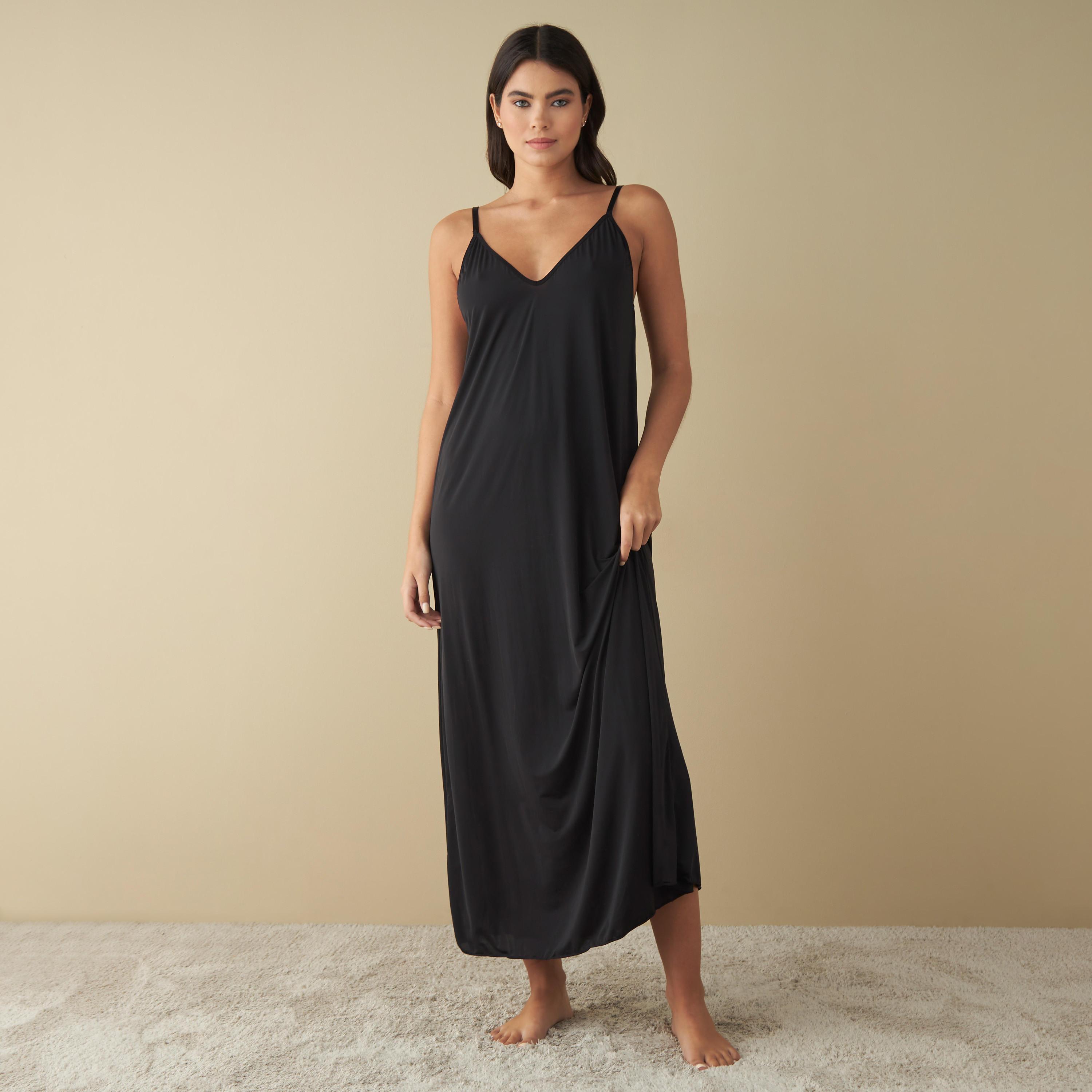 طقم فستان سهل الارتداء مع روب دانتيل-women-clothing-nightwear-nighties-image-3