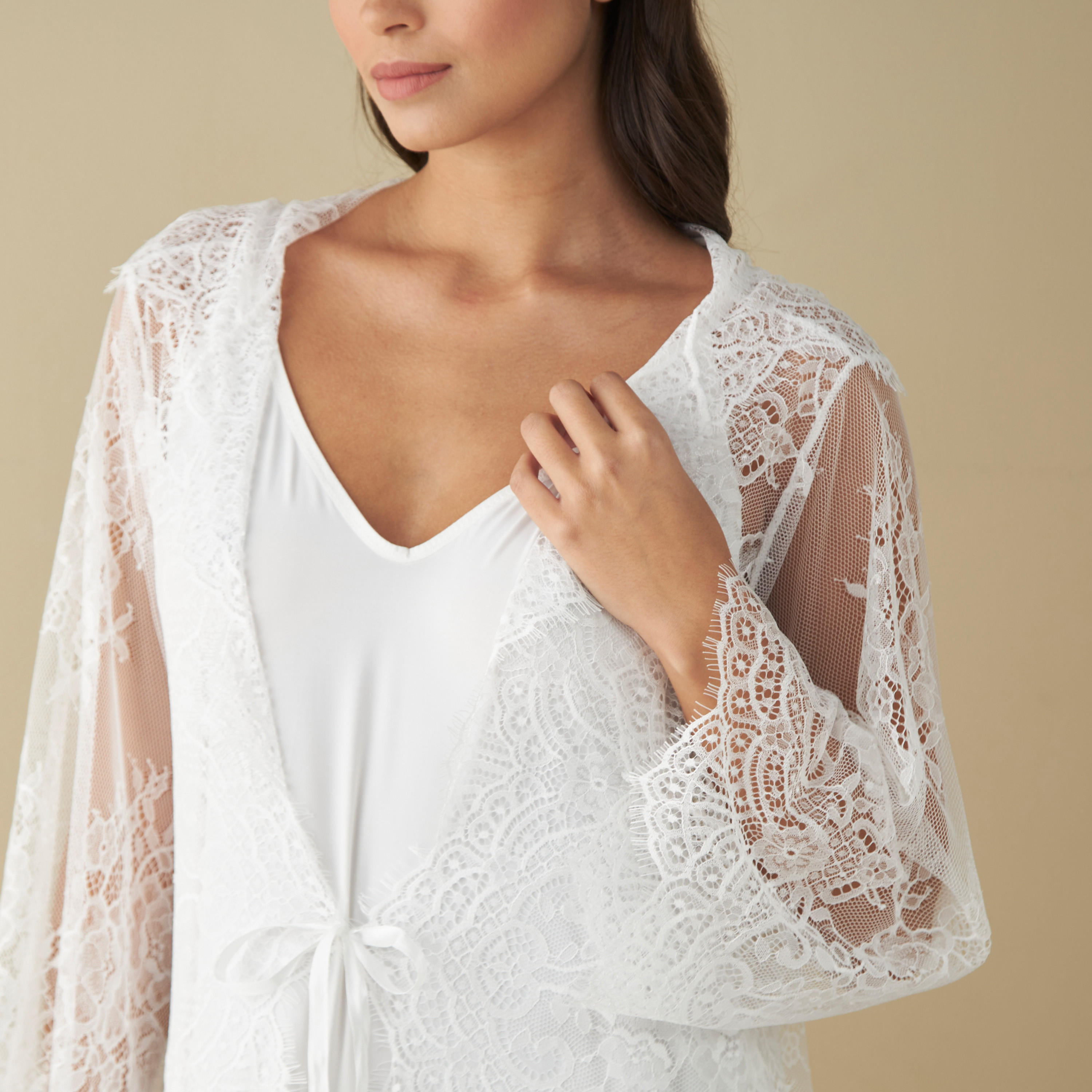 روب بتفاصيل دانتيل مع قميص نوم-women-clothing-nightwear-nighties-image-5