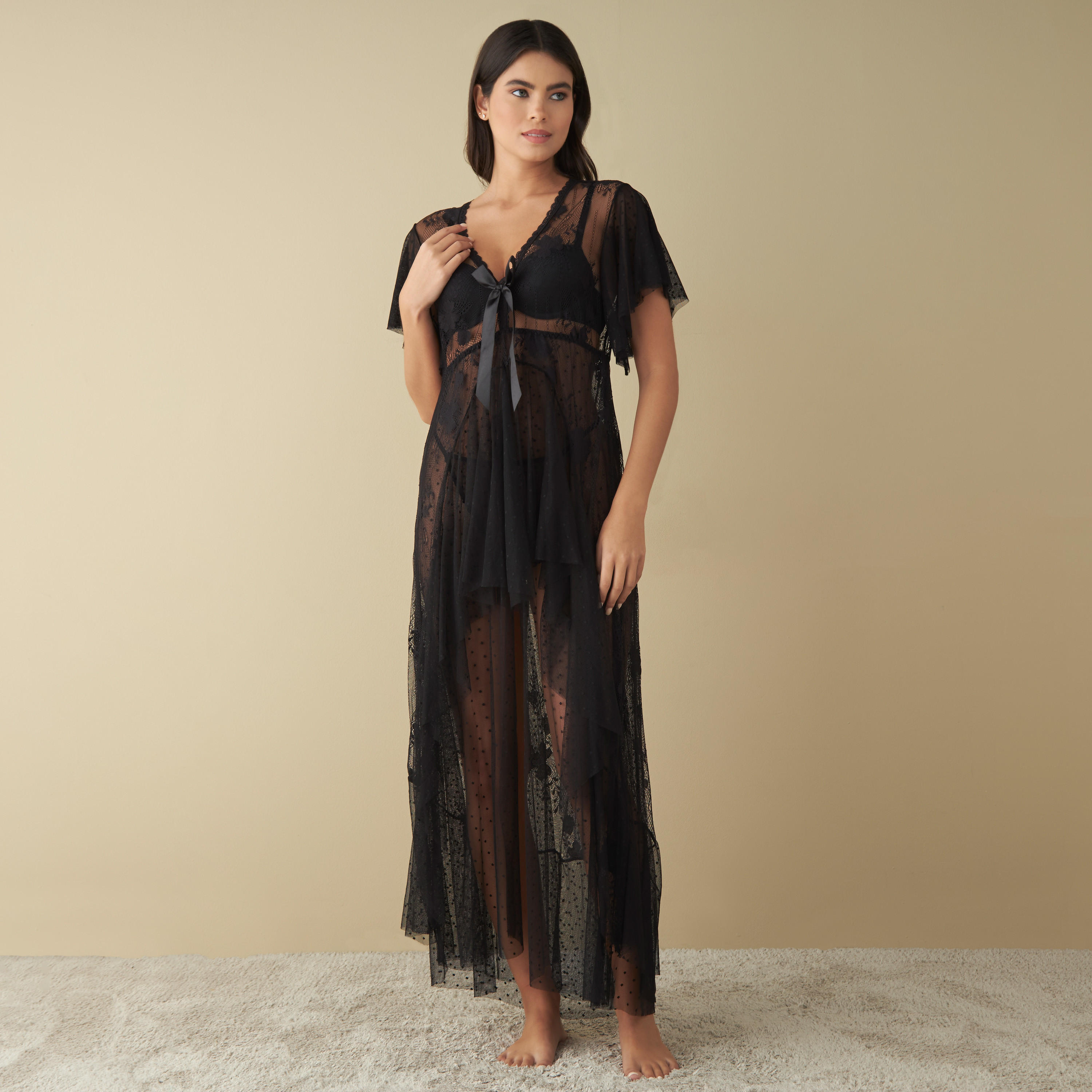 بيبي دول بتفاصيل دانتيل مع ثونج-women-clothing-nightwear-nighties-image-1