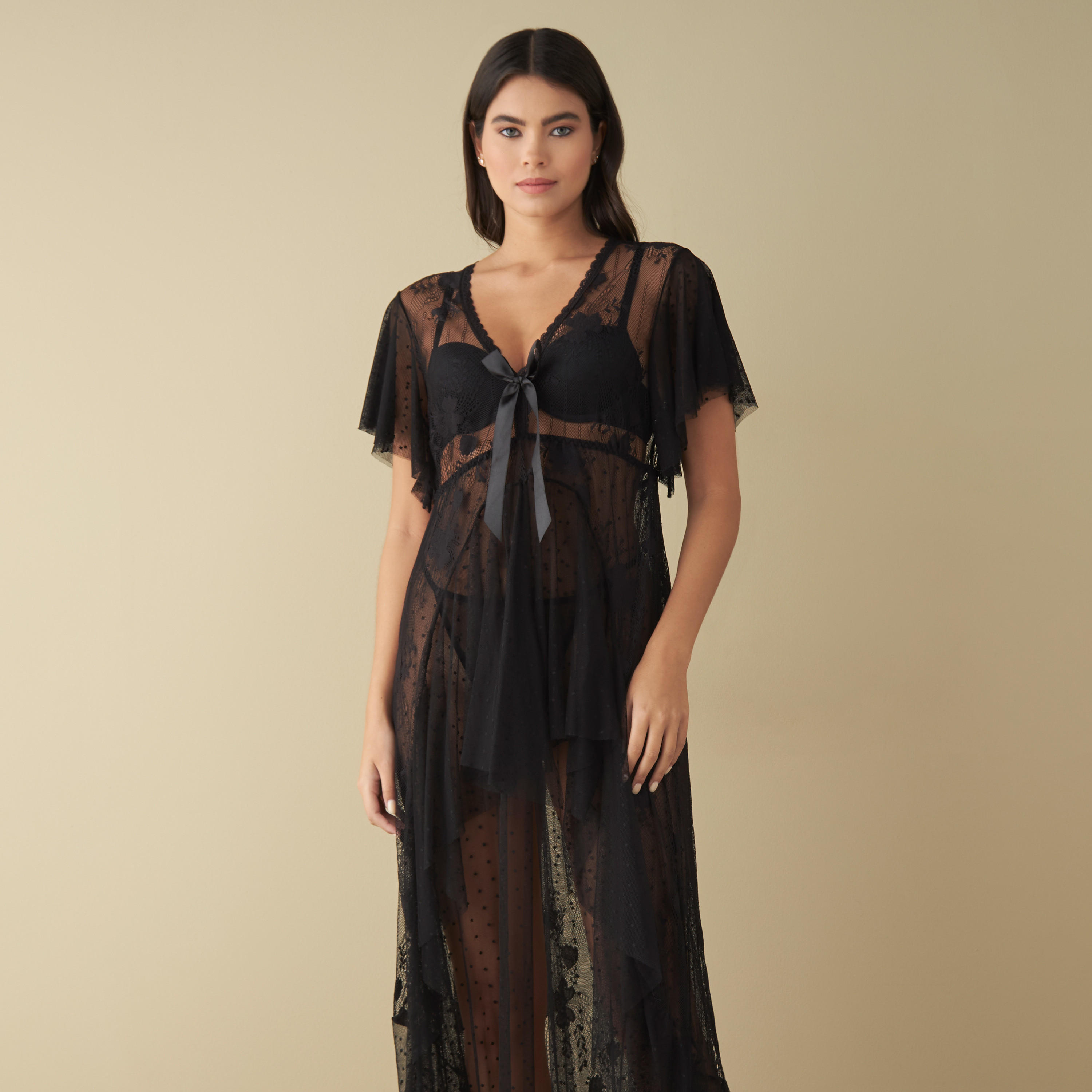بيبي دول بتفاصيل دانتيل مع ثونج-women-clothing-nightwear-nighties-image-2
