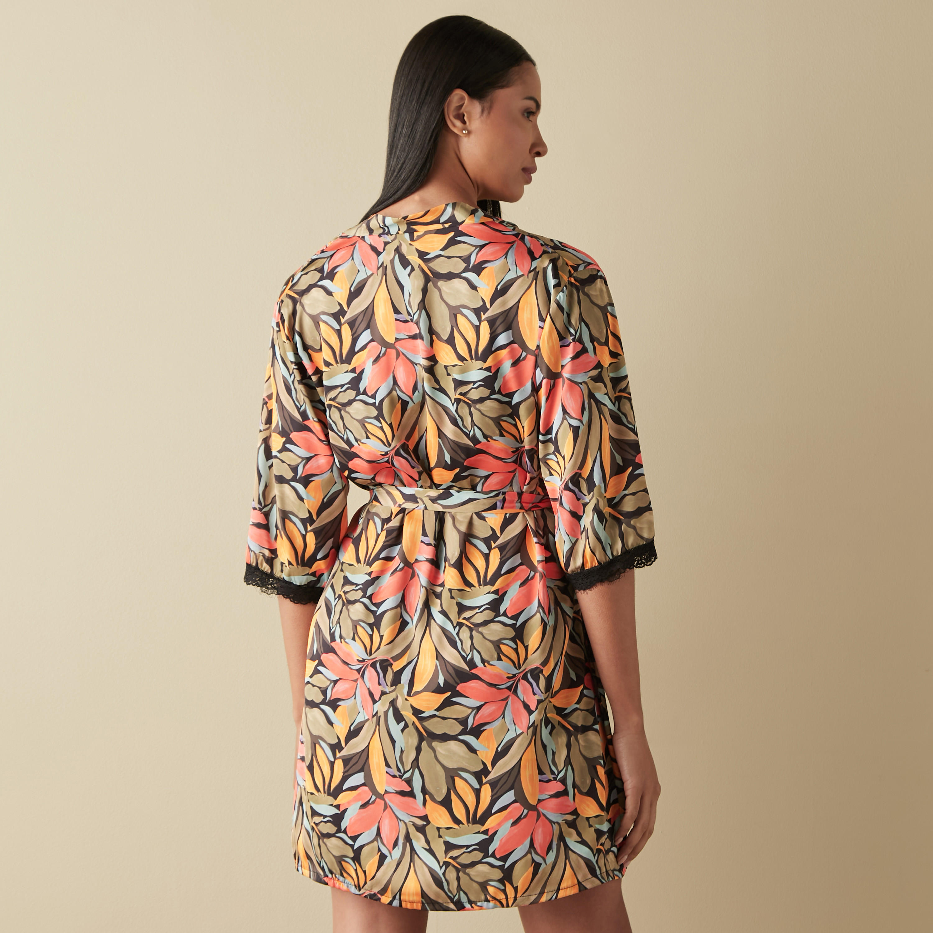 All-Over Print Slip Dress and Robe Set-women-clothing-nightwear-nighties-image-4