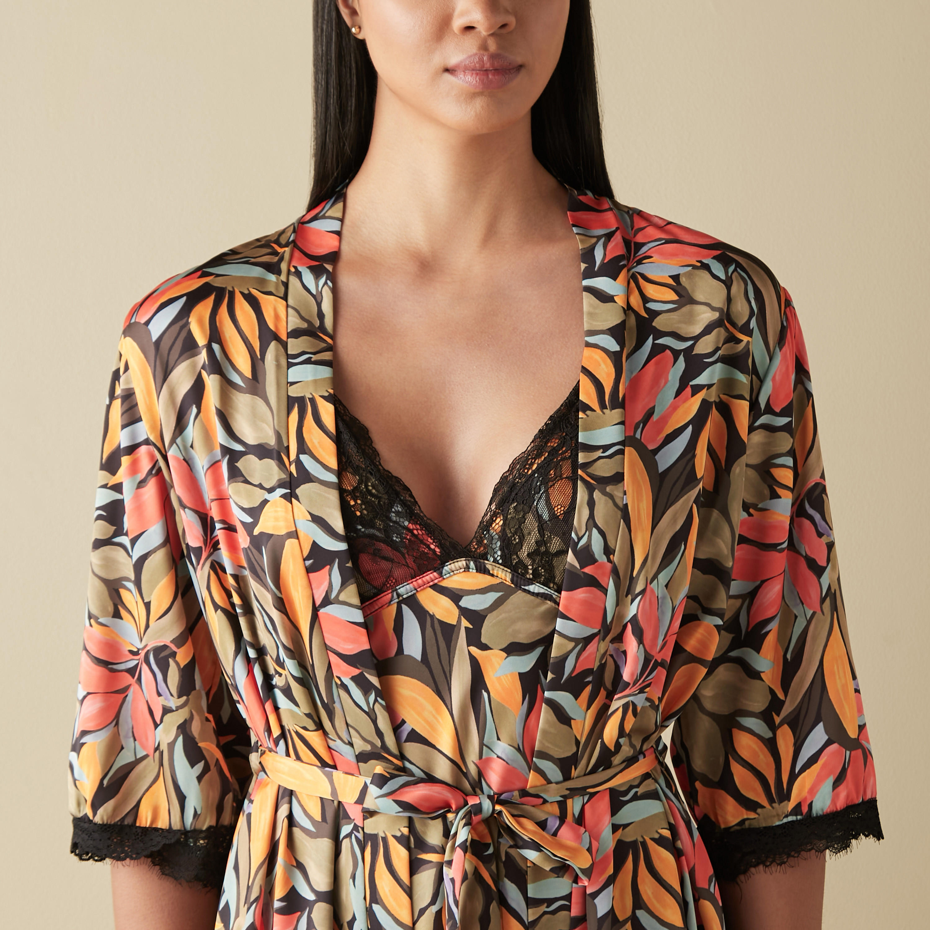 All-Over Print Slip Dress and Robe Set-women-clothing-nightwear-nighties-image-5