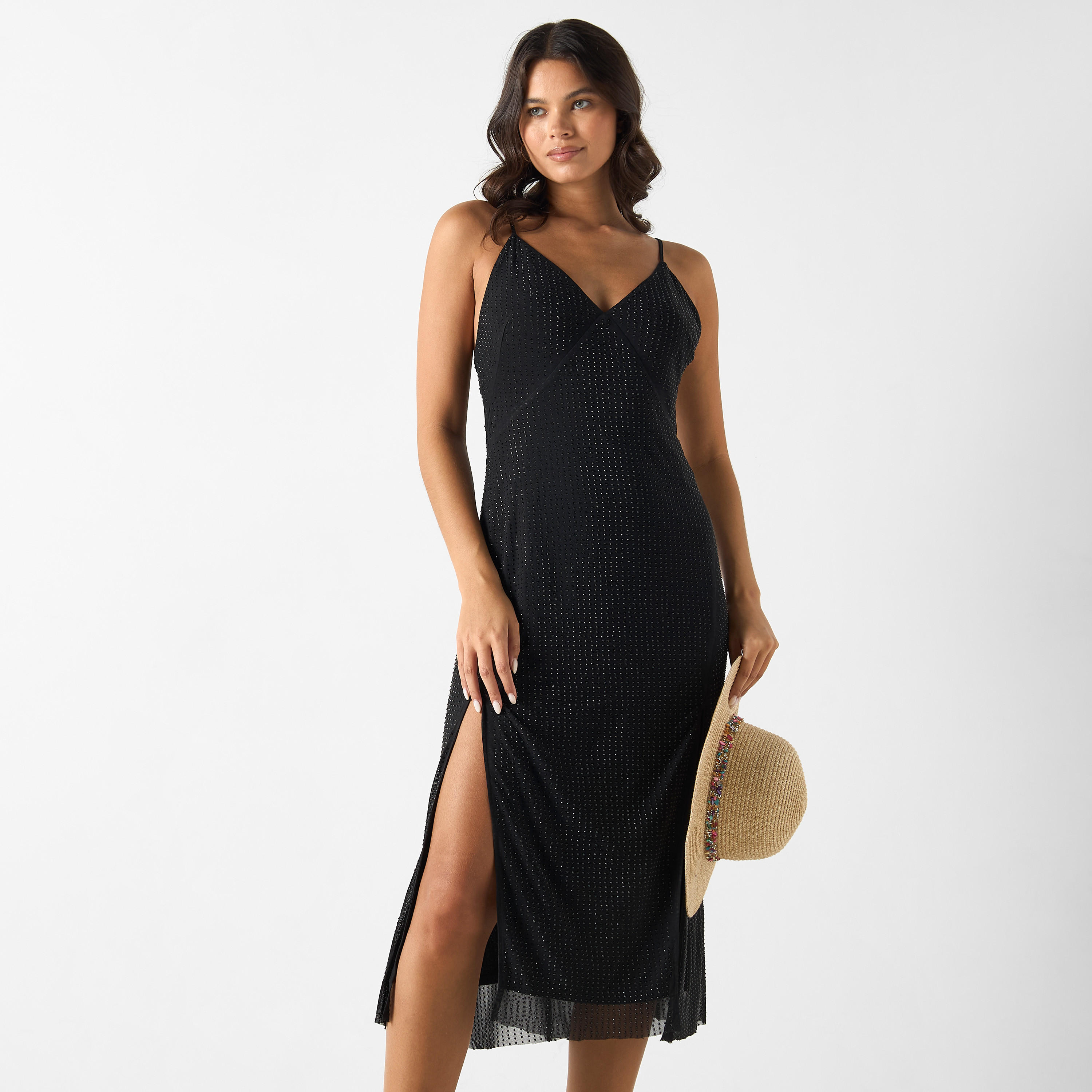 فستان بحر سهل الارتداء مزيّن وفتحات-women-clothing-swimandbeach-beachwear-image-1