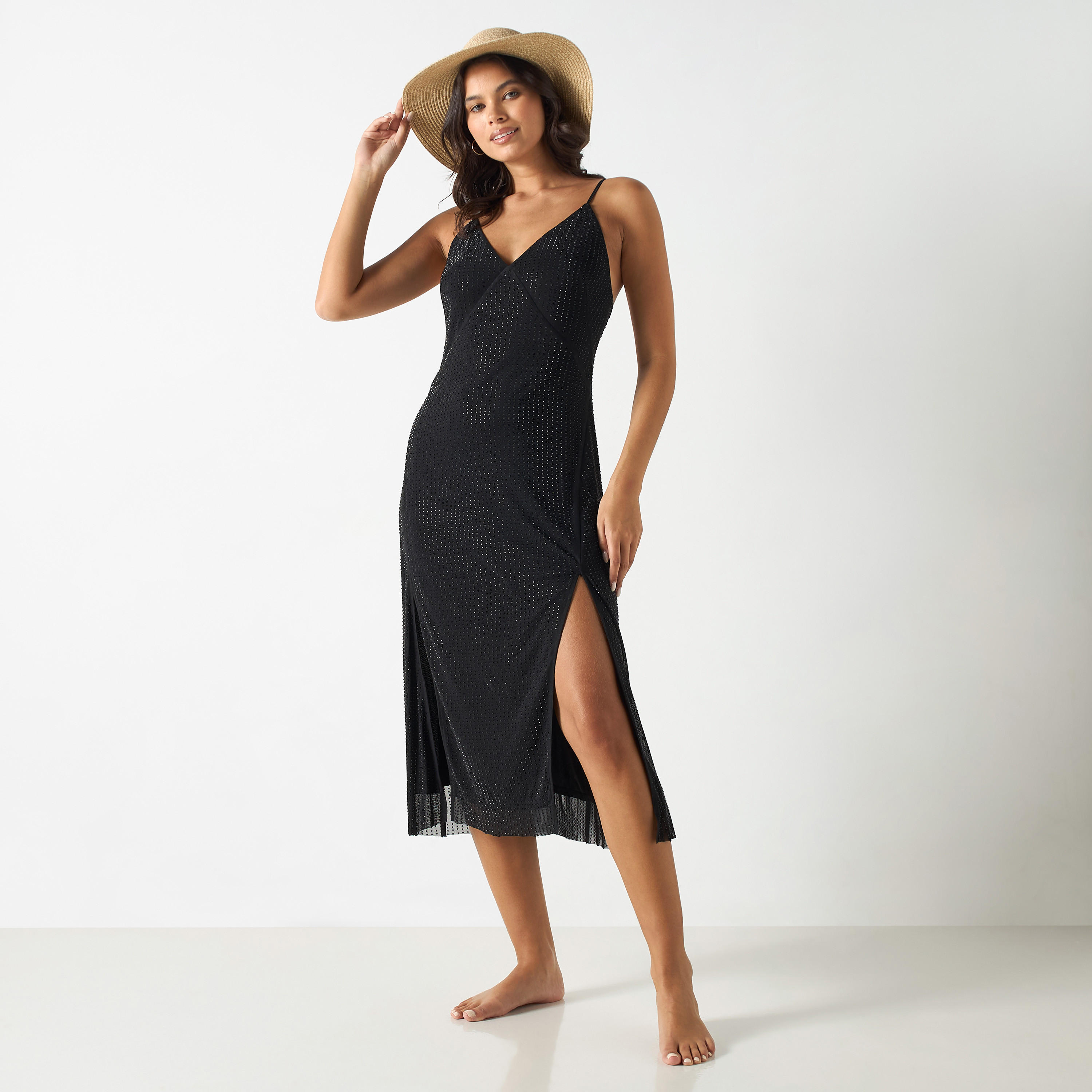 فستان بحر سهل الارتداء مزيّن وفتحات-women-clothing-swimandbeach-beachwear-image-2