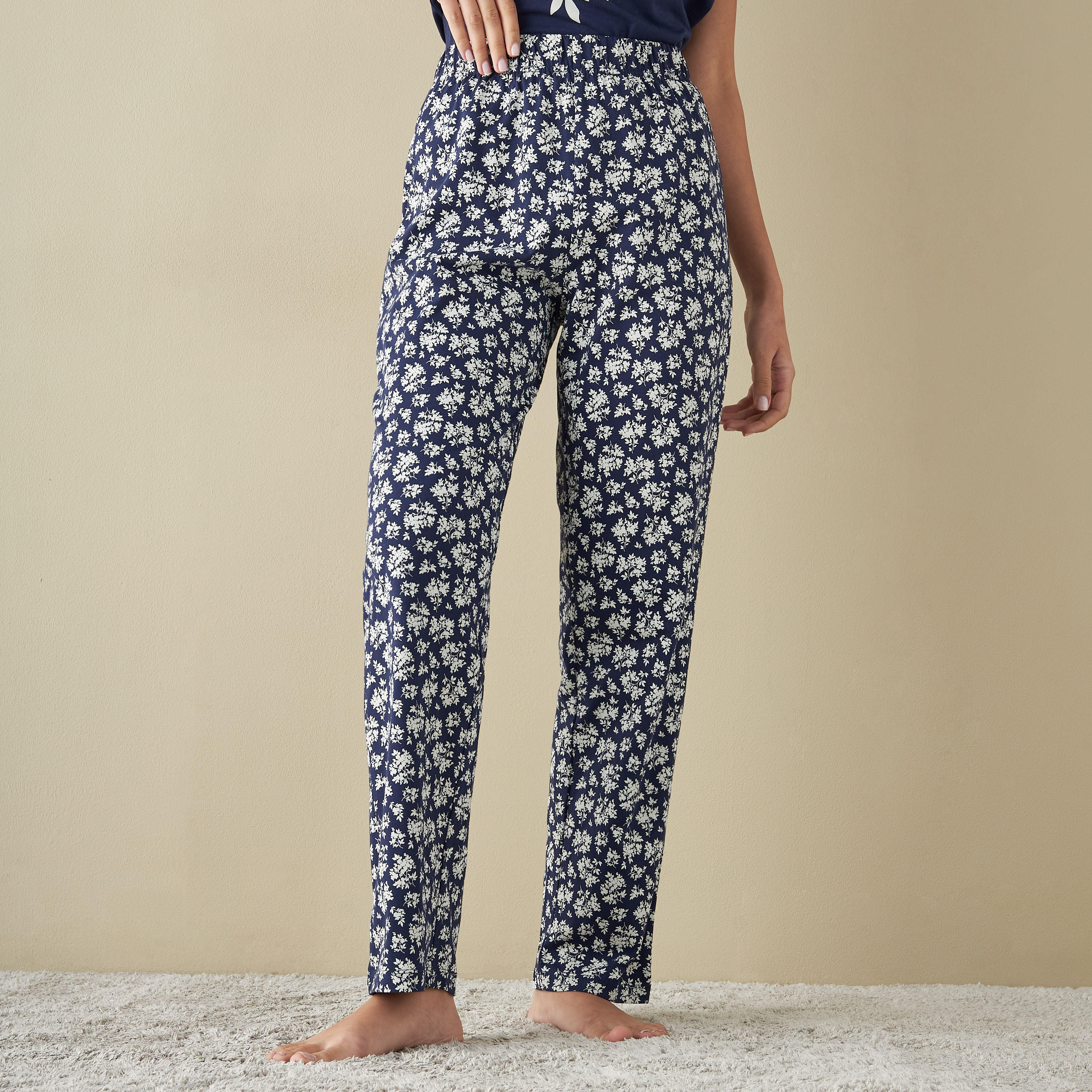All-Over Floral Print T-shirt and Pyjama Set-women-clothing-nightwear-pyjamas-longsets-image-3