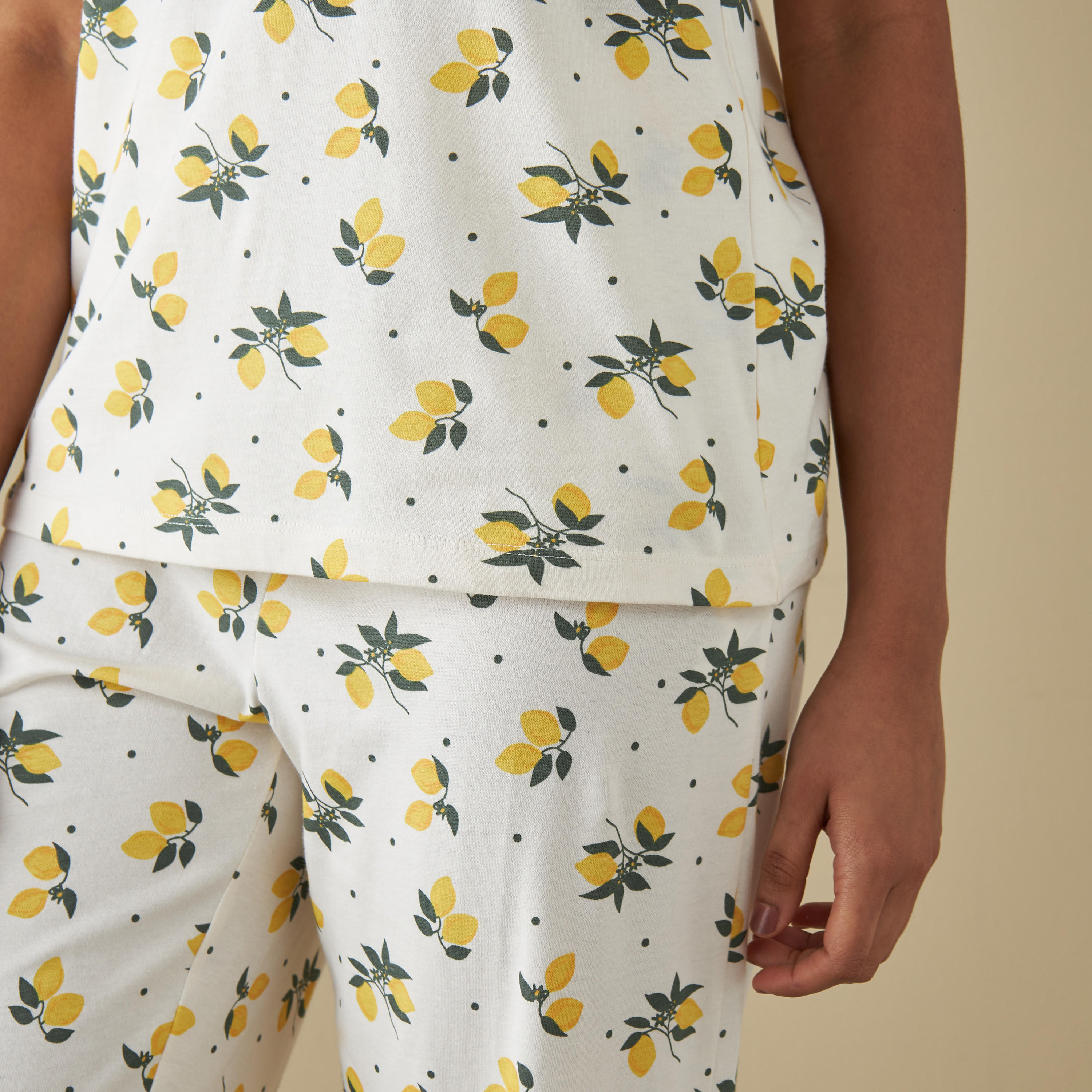 All-Over Lemon Print T-shirt and Pyjama Set-women-clothing-nightwear-pyjamas-longsets-image-5