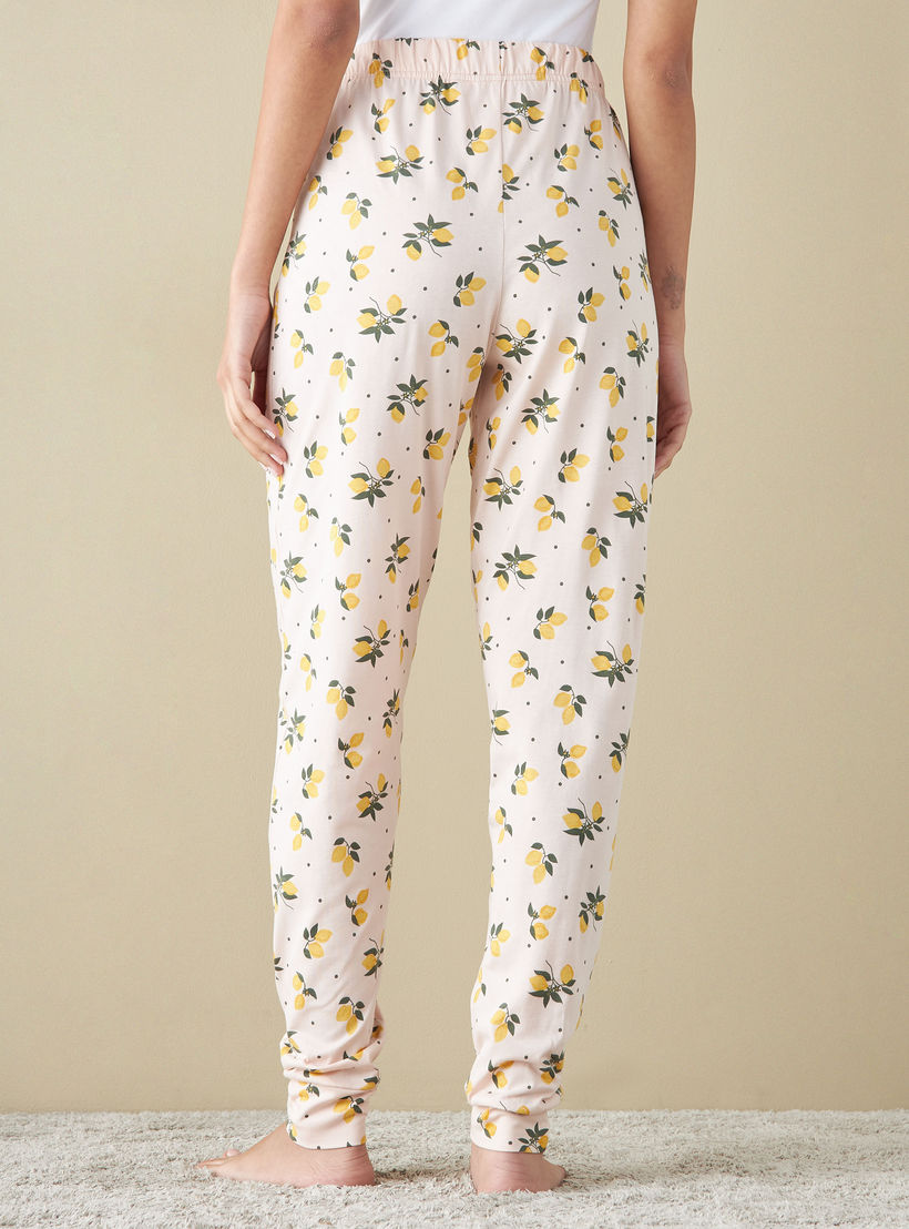 بنطلون بيجاما بخصر مطّاطي وطبعات-women-clothing-nightwear-pyjamas-bottoms-image-2