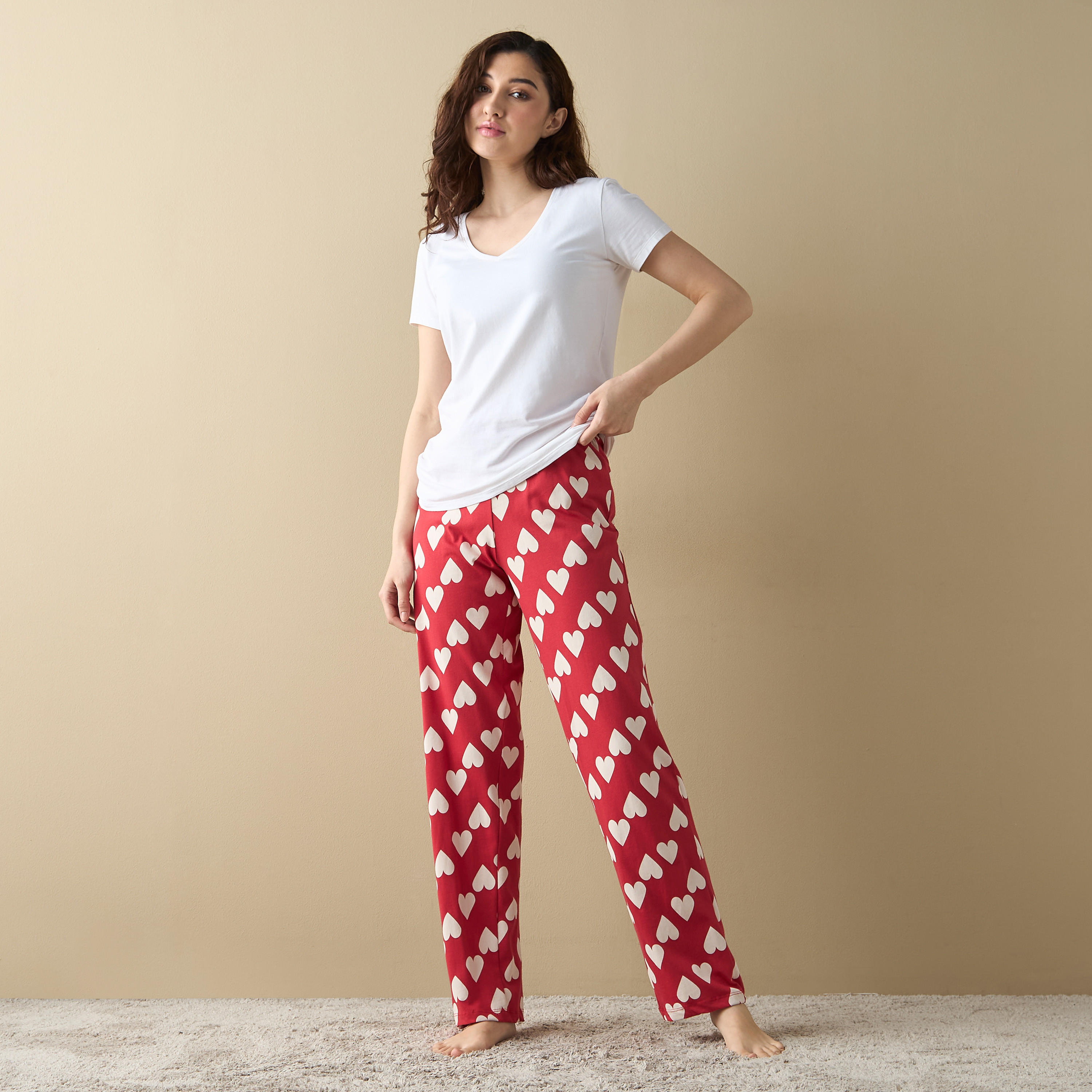 بنطلون بيجاما بخصر مطّاطي وطبعات-women-clothing-nightwear-pyjamas-bottoms-image-2