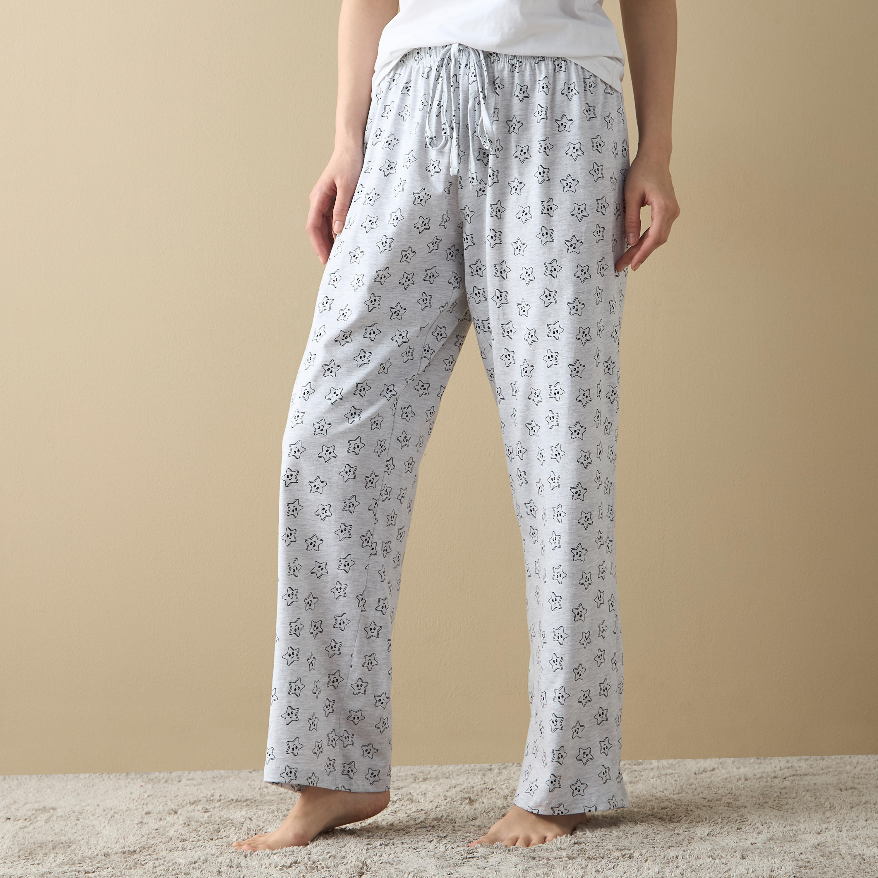 بنطلون بيجاما بخصر مطّاطي وطبعات-women-clothing-nightwear-pyjamas-bottoms-image-1