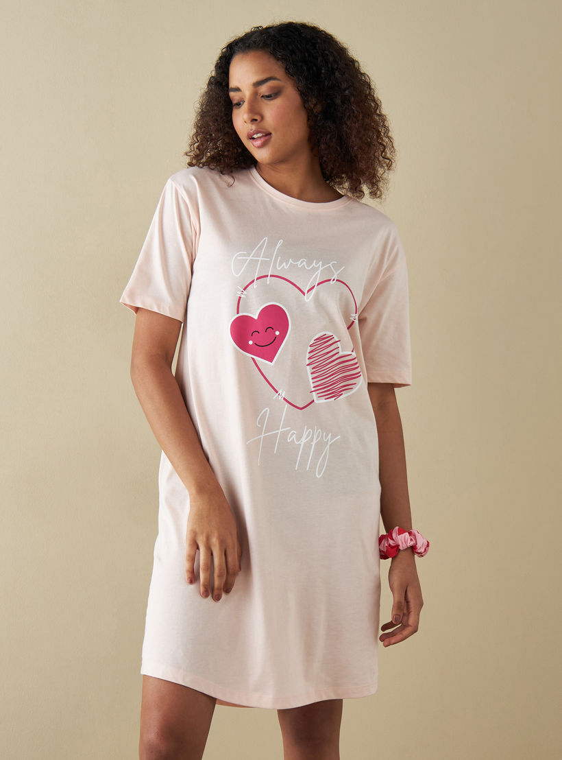 قمصان نوم بأكمام قصيرة وطبعات - طقم قطعتين-women-clothing-nightwear-nighties-image-5