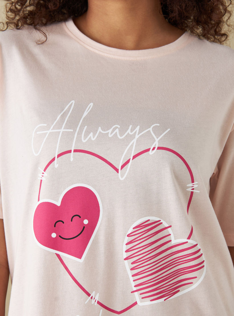 قمصان نوم بأكمام قصيرة وطبعات - طقم قطعتين-women-clothing-nightwear-nighties-image-7