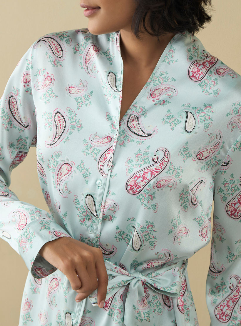 طقم بنطلون بيجاما وقميص بطبعات بيزلي وأربطة-women-clothing-nightwear-pyjamas-longsets-image-5