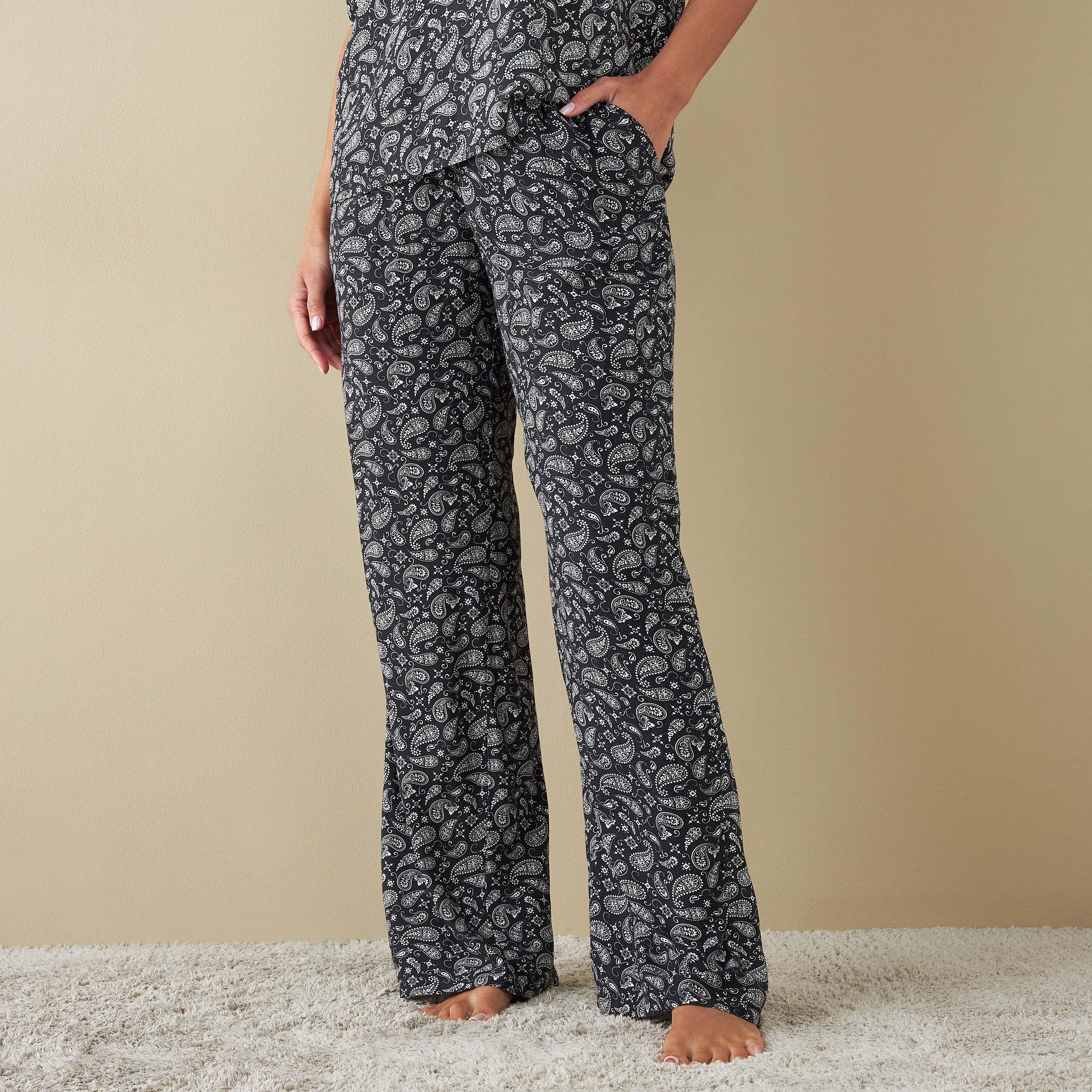 All-Over Paisely Print Shirt and Pyjama Set-cpwomen-clothing-nightwear-sets-image-3