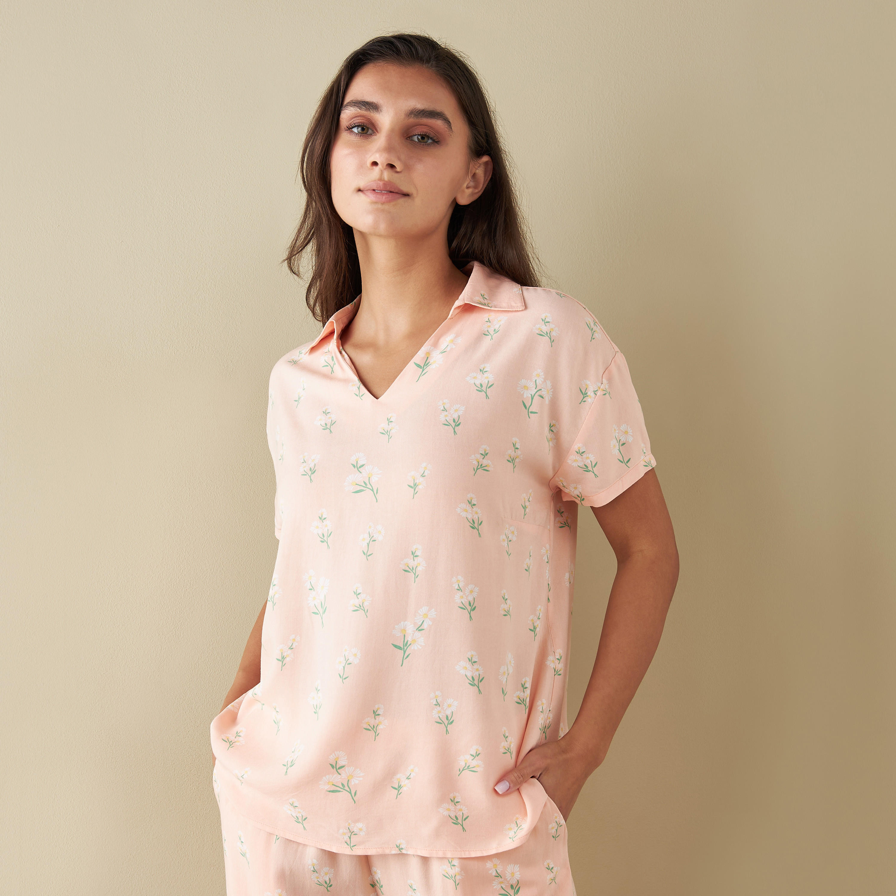 All-Over Floral Print Shirt and Pyjama Set-women-clothing-nightwear-pyjamas-longsets-image-2