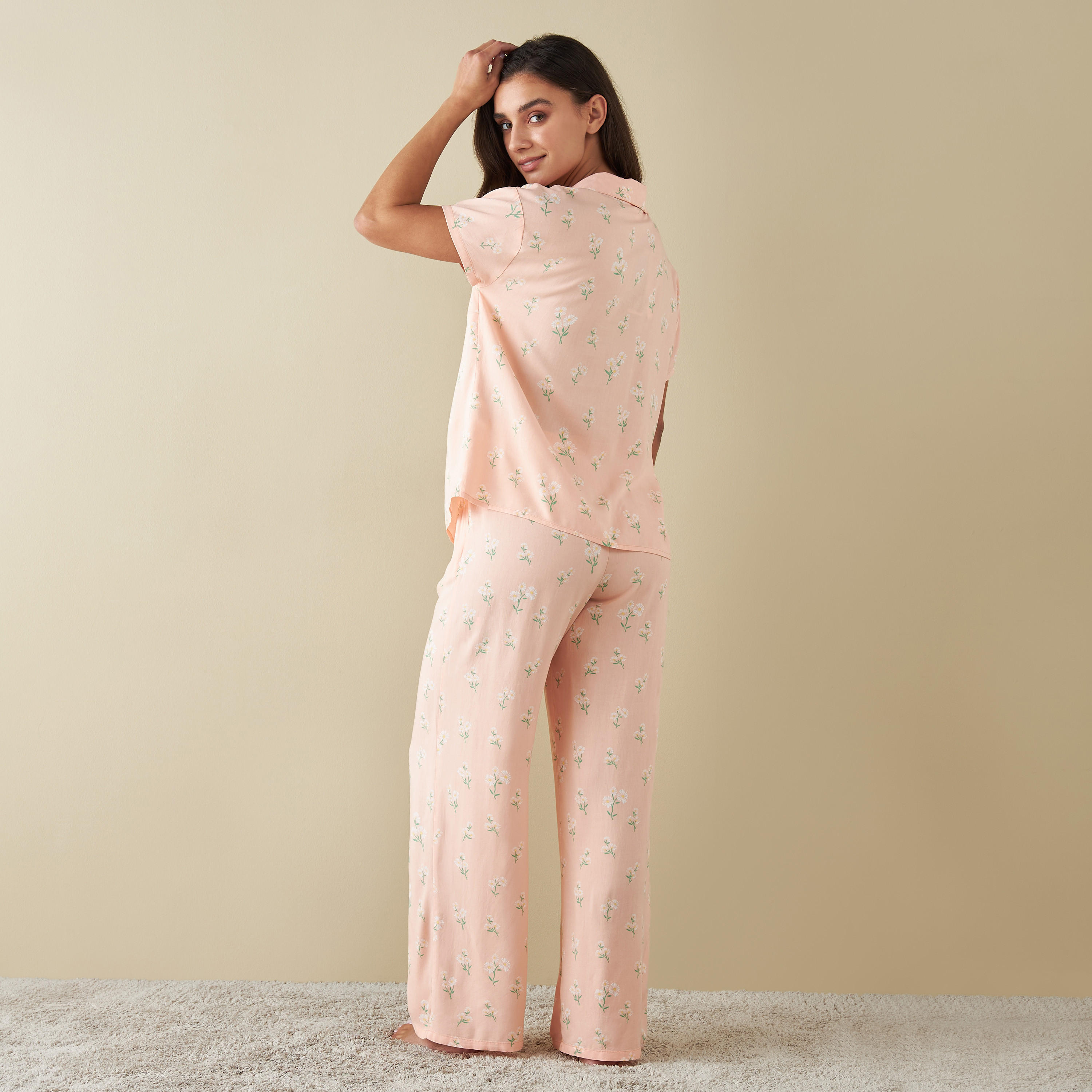All-Over Floral Print Shirt and Pyjama Set-women-clothing-nightwear-pyjamas-longsets-image-4