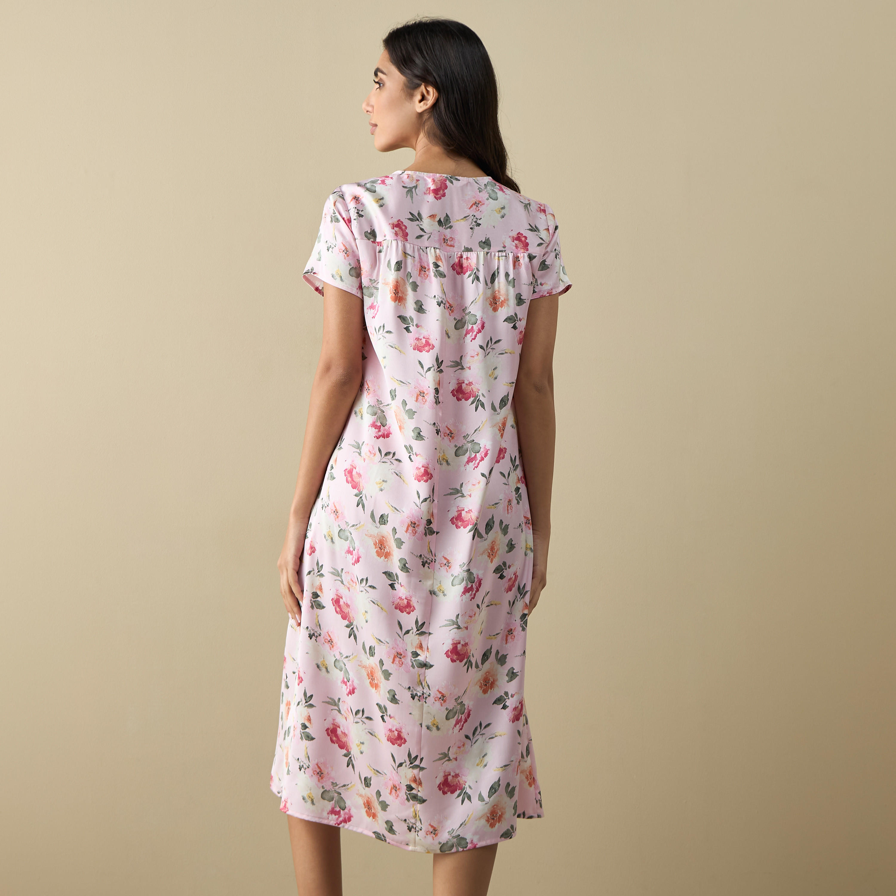 قميص نوم بأكمام قصيرة وطبعات أزهار-women-clothing-nightwear-nighties-image-3