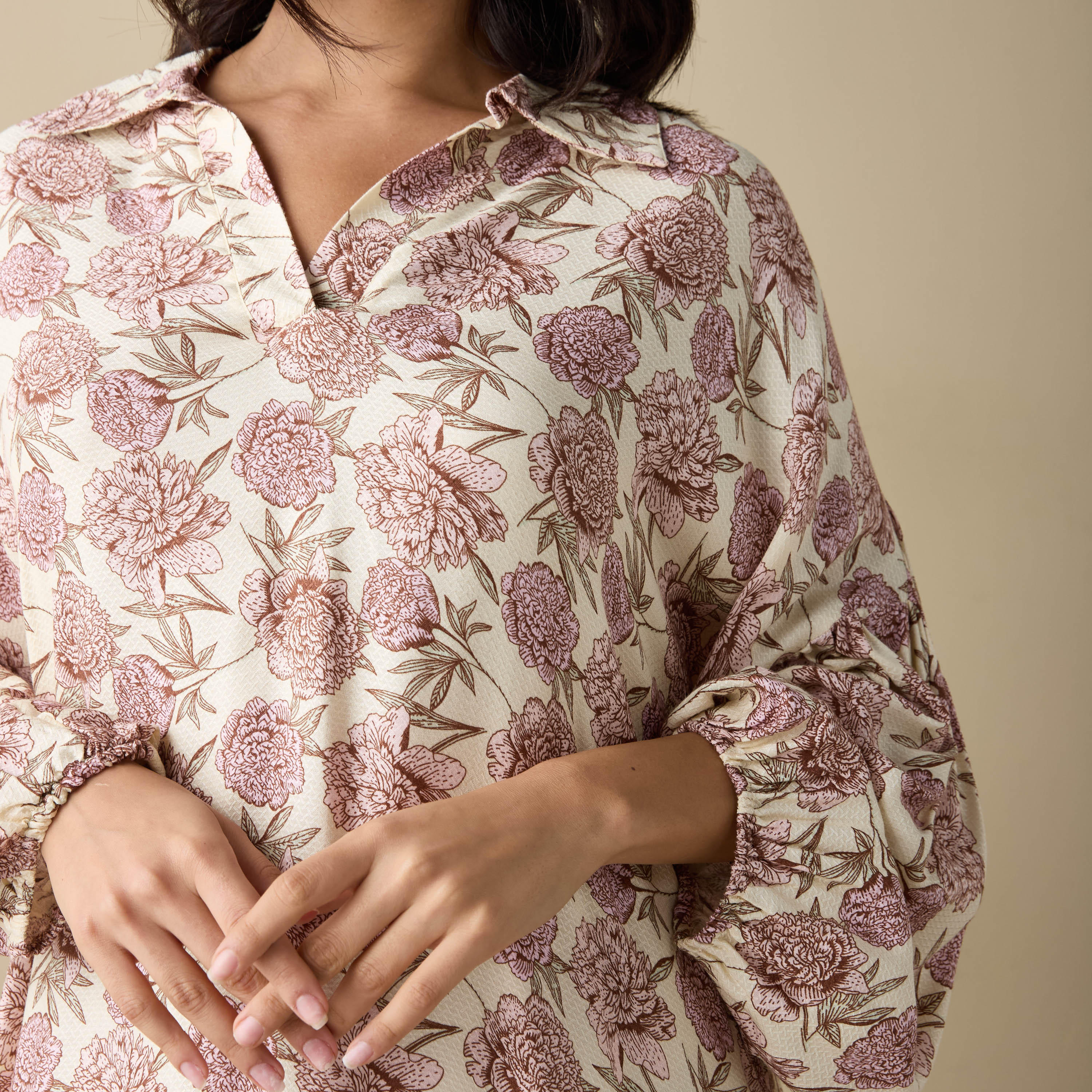 قميص نوم بأكمام طويلة وطبعات أزهار-women-clothing-nightwear-nighties-image-4