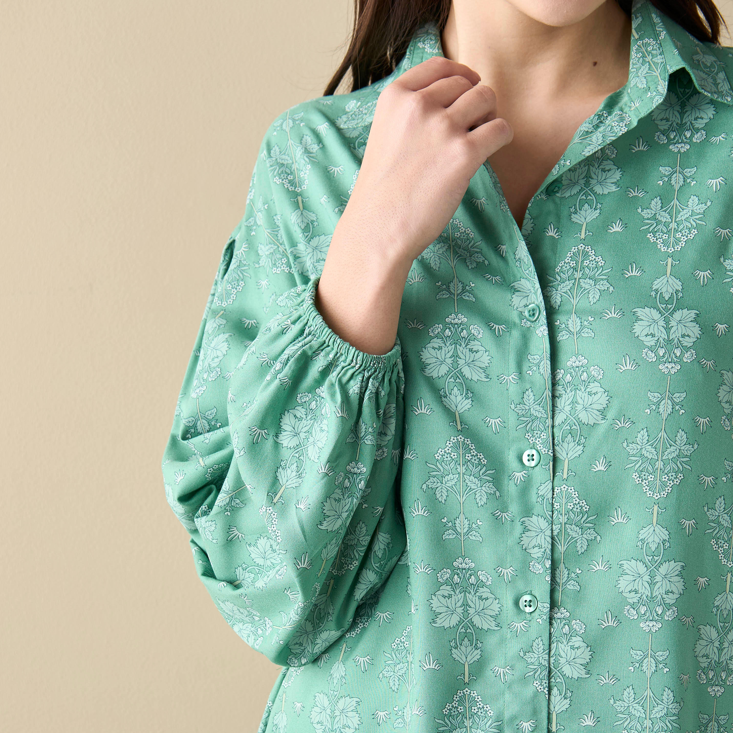 طقم بنطلون بيجاما وقميص بطبعات-women-clothing-nightwear-pyjamas-longsets-image-5