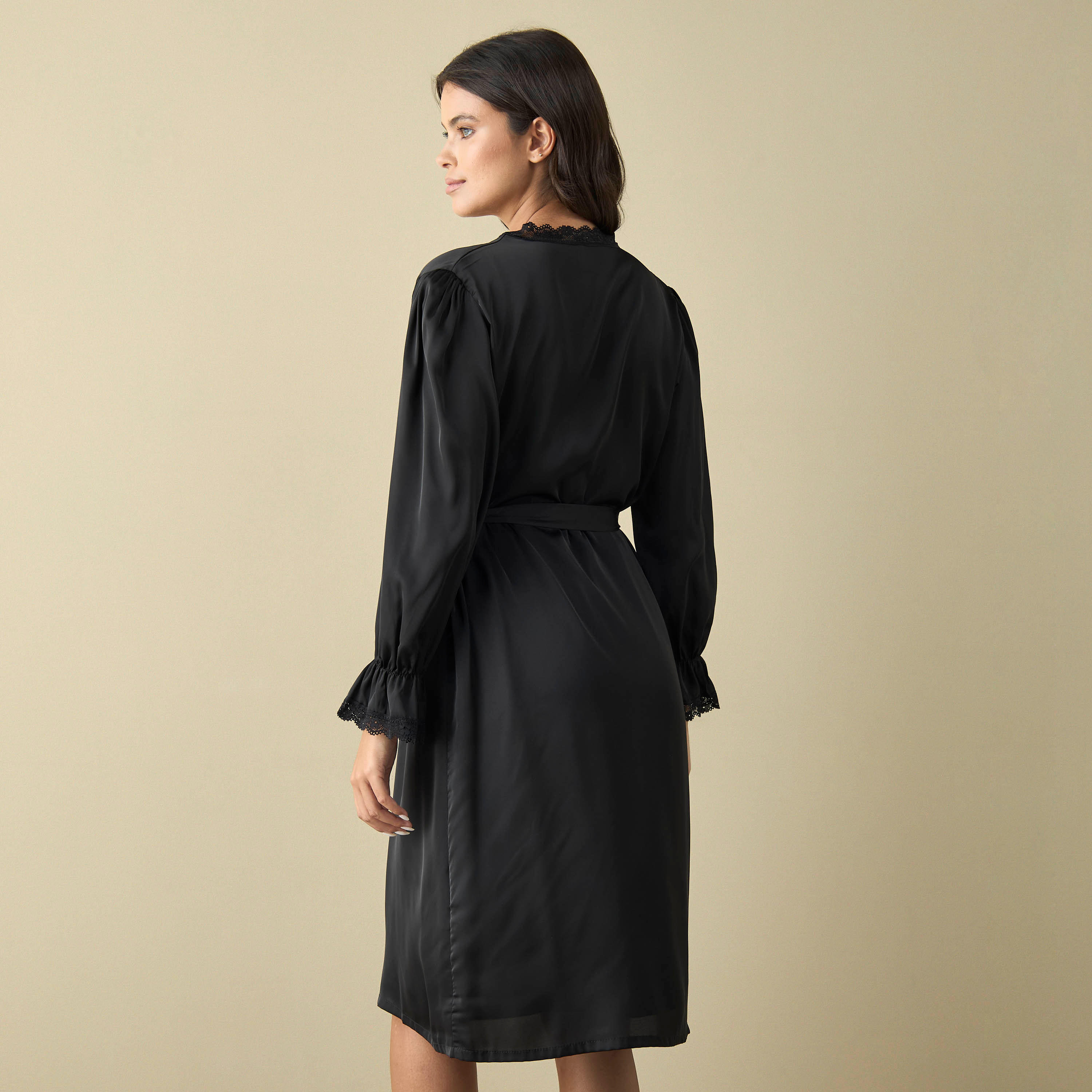 Lace Detail Robe with Tie-Up Belt and Slip Dress-women-clothing-nightwear-nighties-image-3