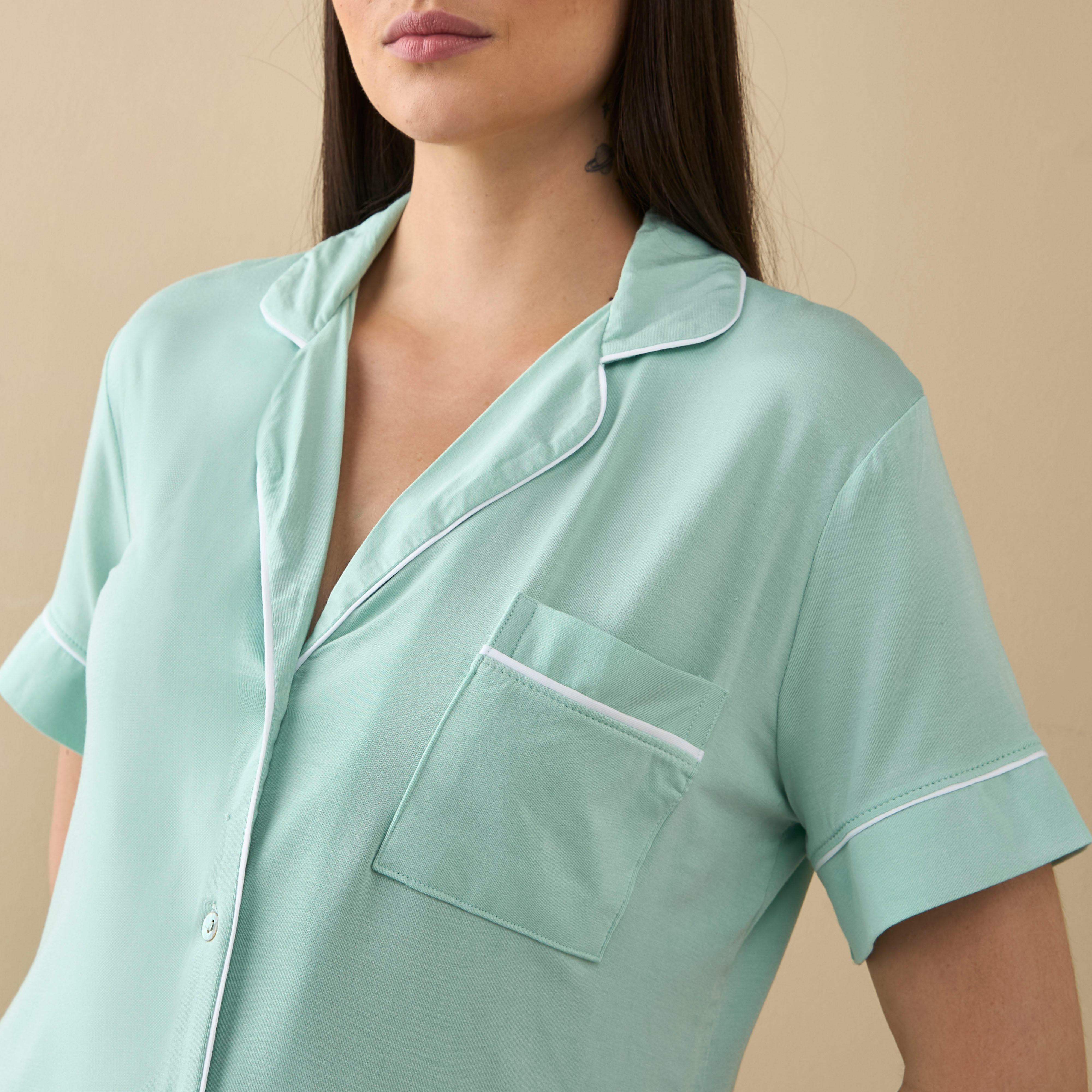 قميص نوم بأكمام قصيرة ووصلة أزرار-women-clothing-nightwear-nighties-image-1