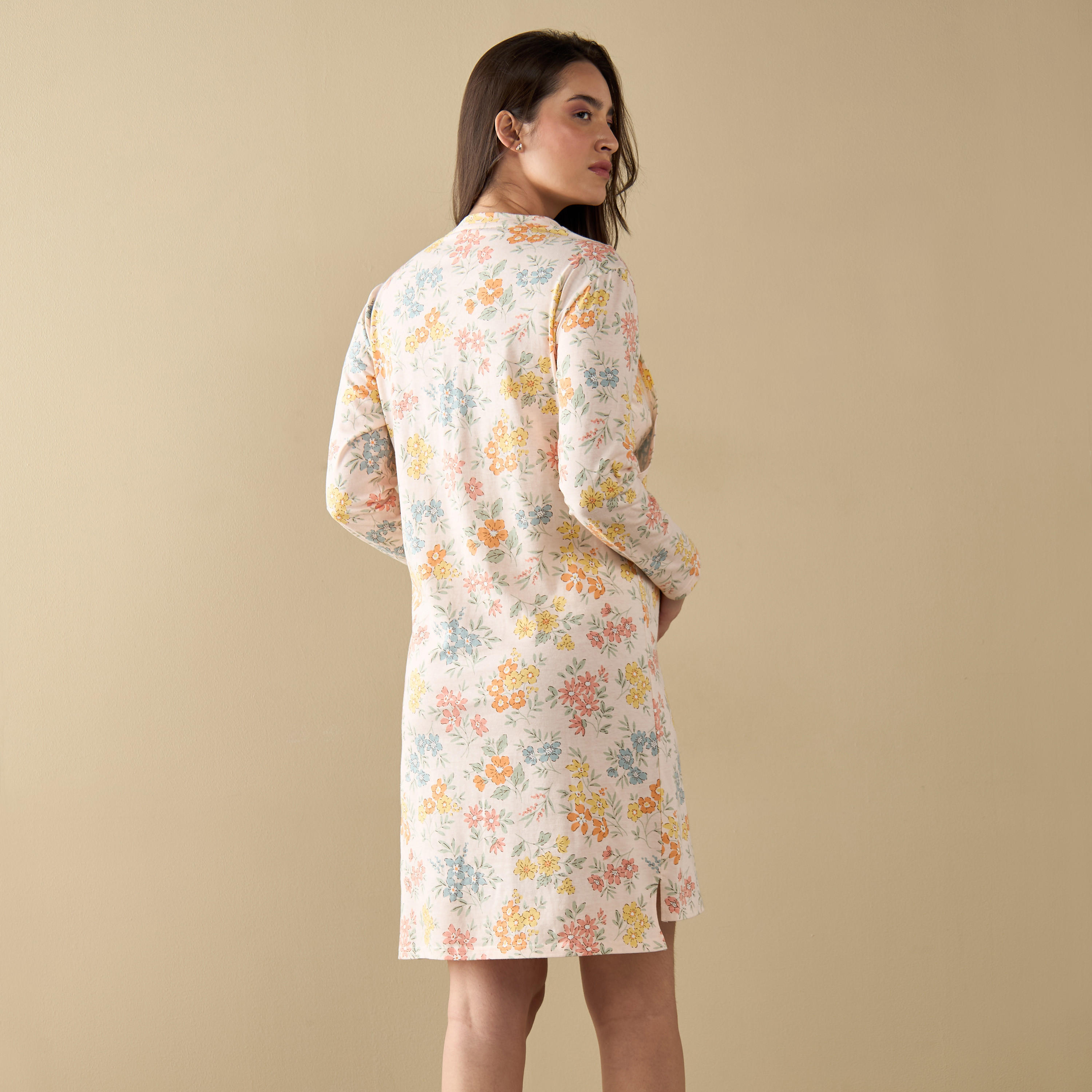 قميص نوم للرضاعة بأكمام طويلة وطبعات زهرية-women-clothing-maternity-nightwear-image-15