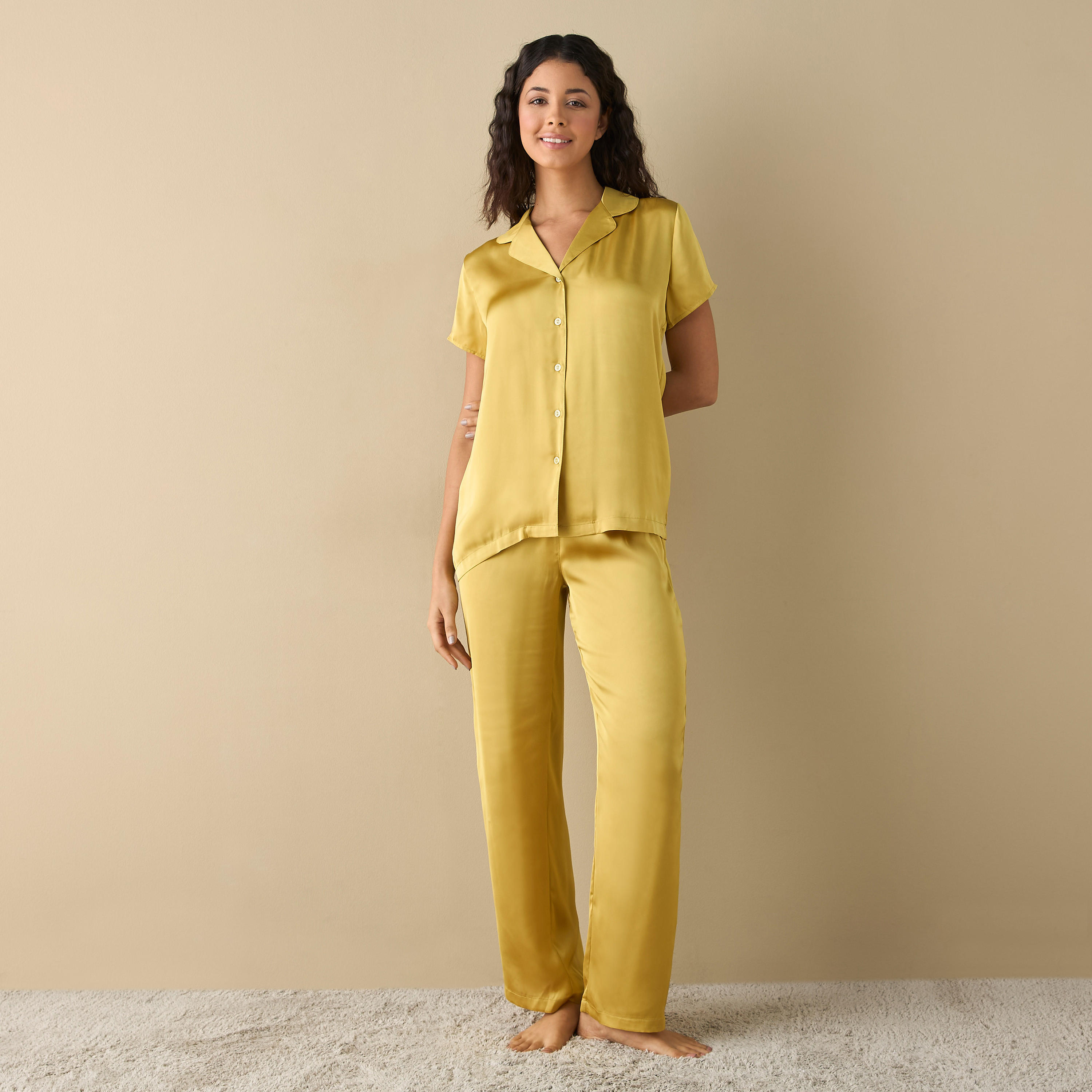 Camp Collar Shirt and Pyjama Set-women-clothing-nightwear-pyjamas-longsets-image-1