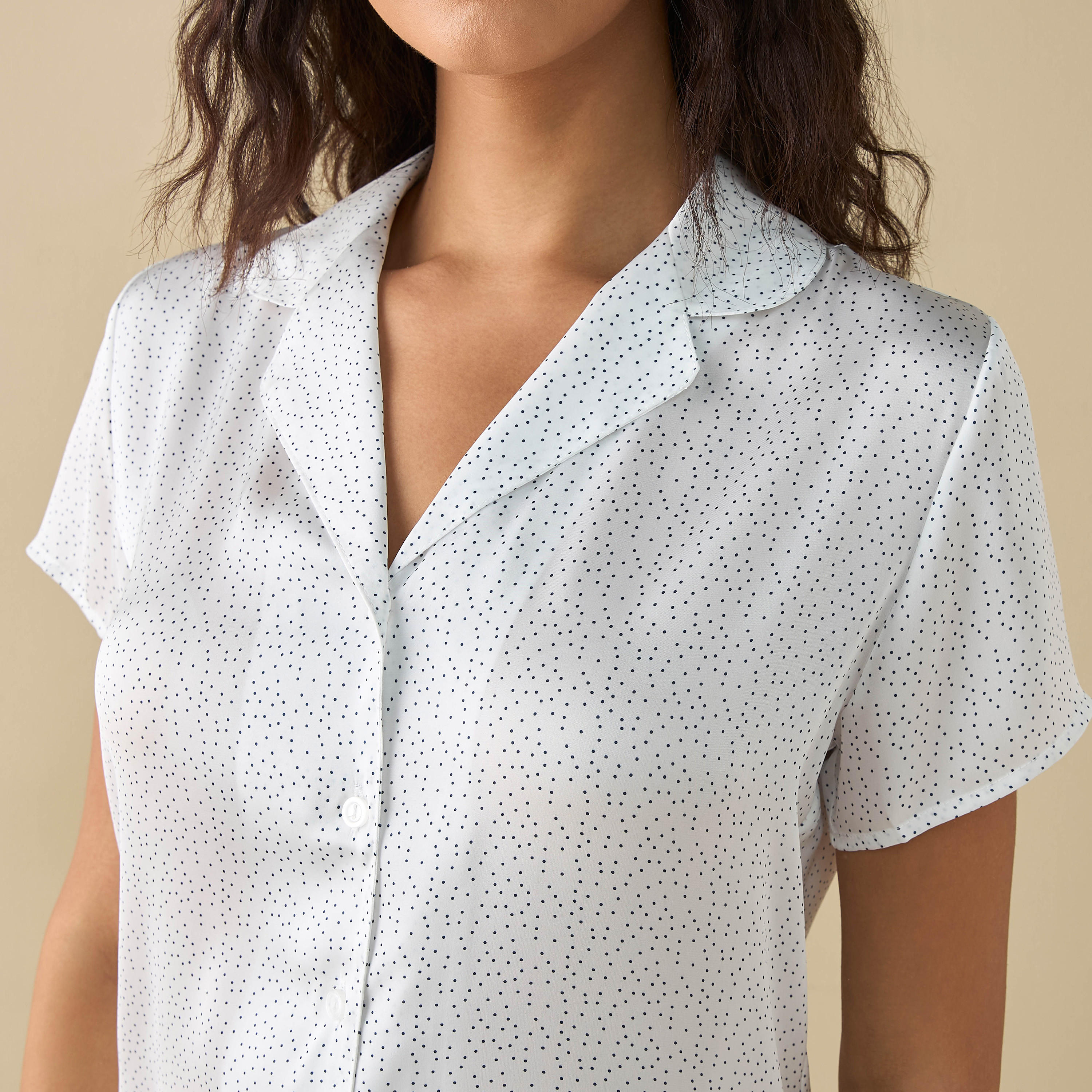 طقم بنطلون بيجاما وقميص بطبعات منقطة-women-clothing-nightwear-pyjamas-longsets-image-5