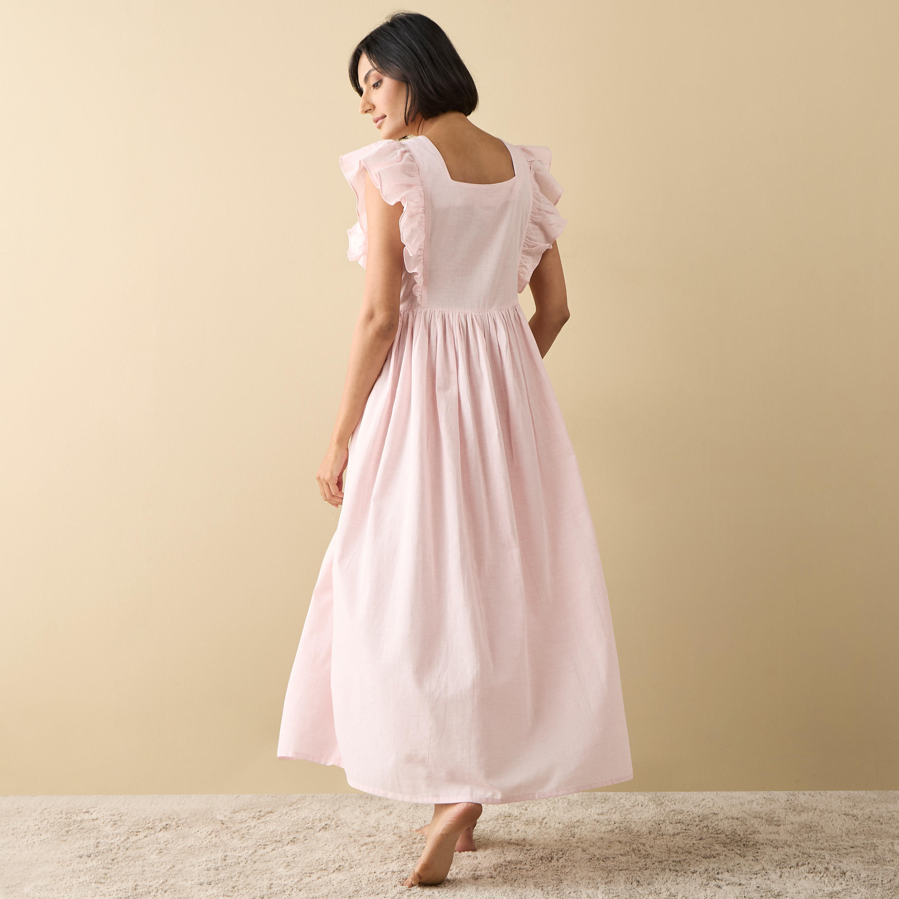 ثوب نوم شامبراي دون أكمام وكشكش-women-clothing-nightwear-nighties-image-3
