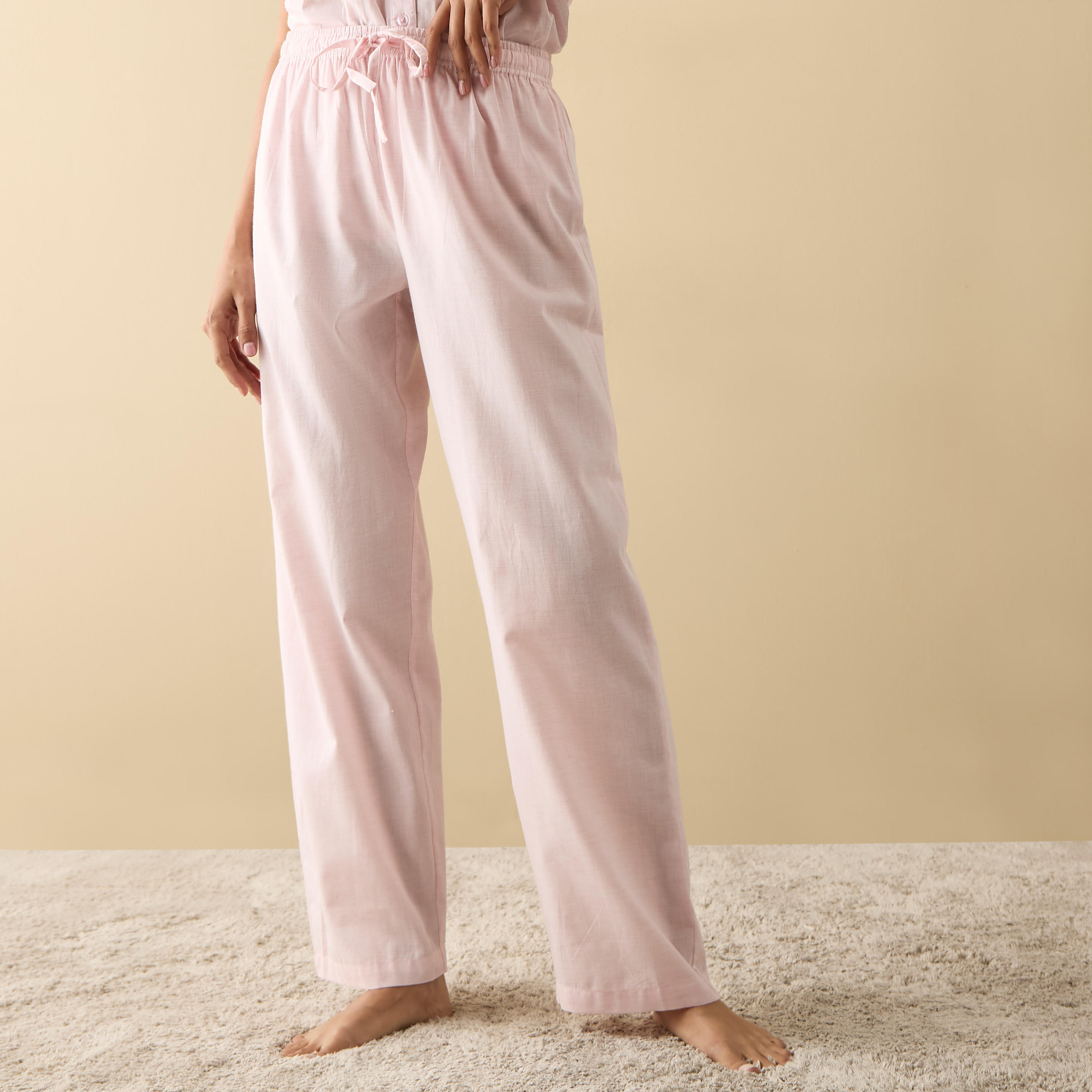 طقم بيجاما وبلوزة بياقة مربعة مكشكشة-women-clothing-nightwear-pyjamas-longsets-image-3