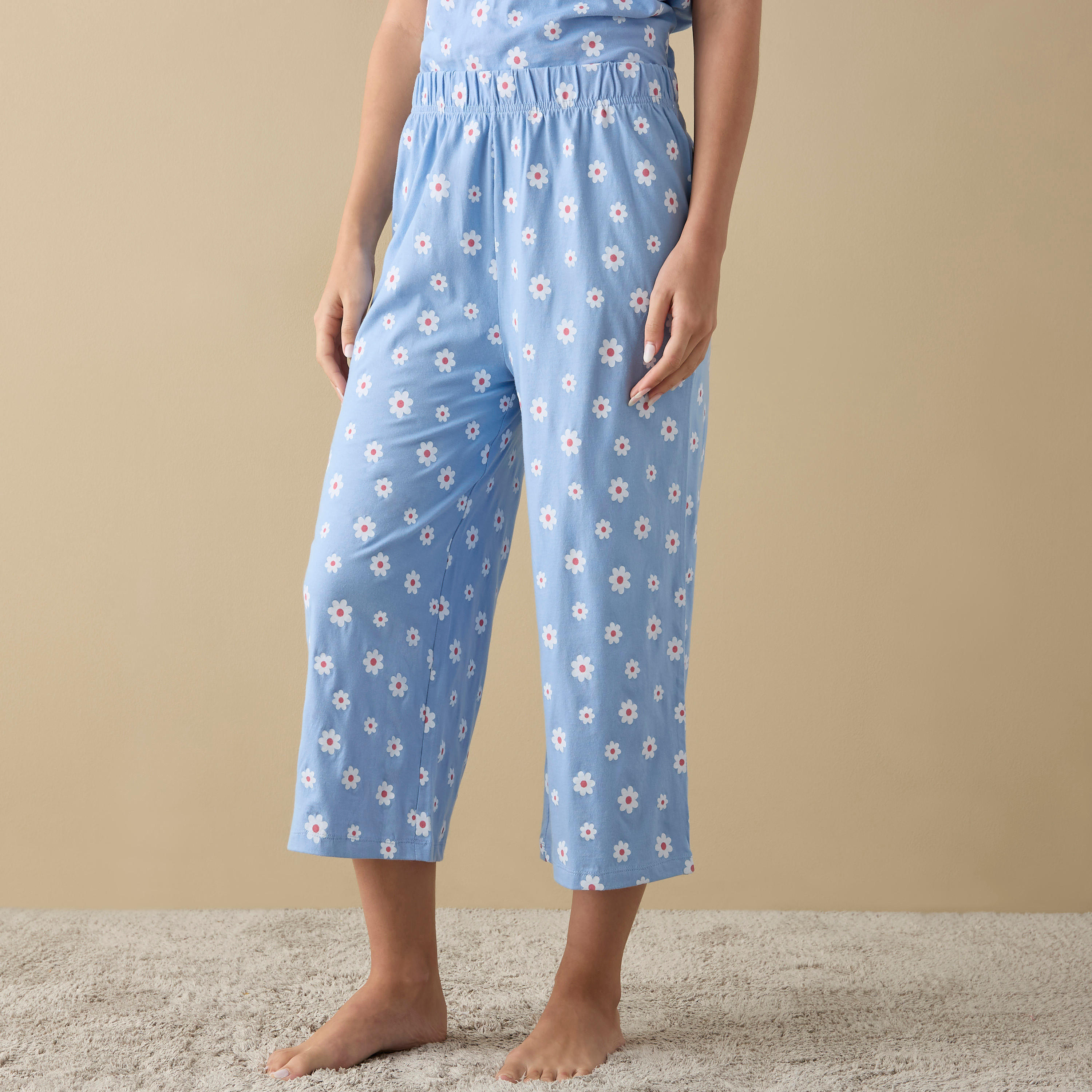 بنطلونات بيجاما متنوعة بخصر مطّاطي - طقم من قطعتين-women-clothing-nightwear-pyjamas-bottoms-image-12
