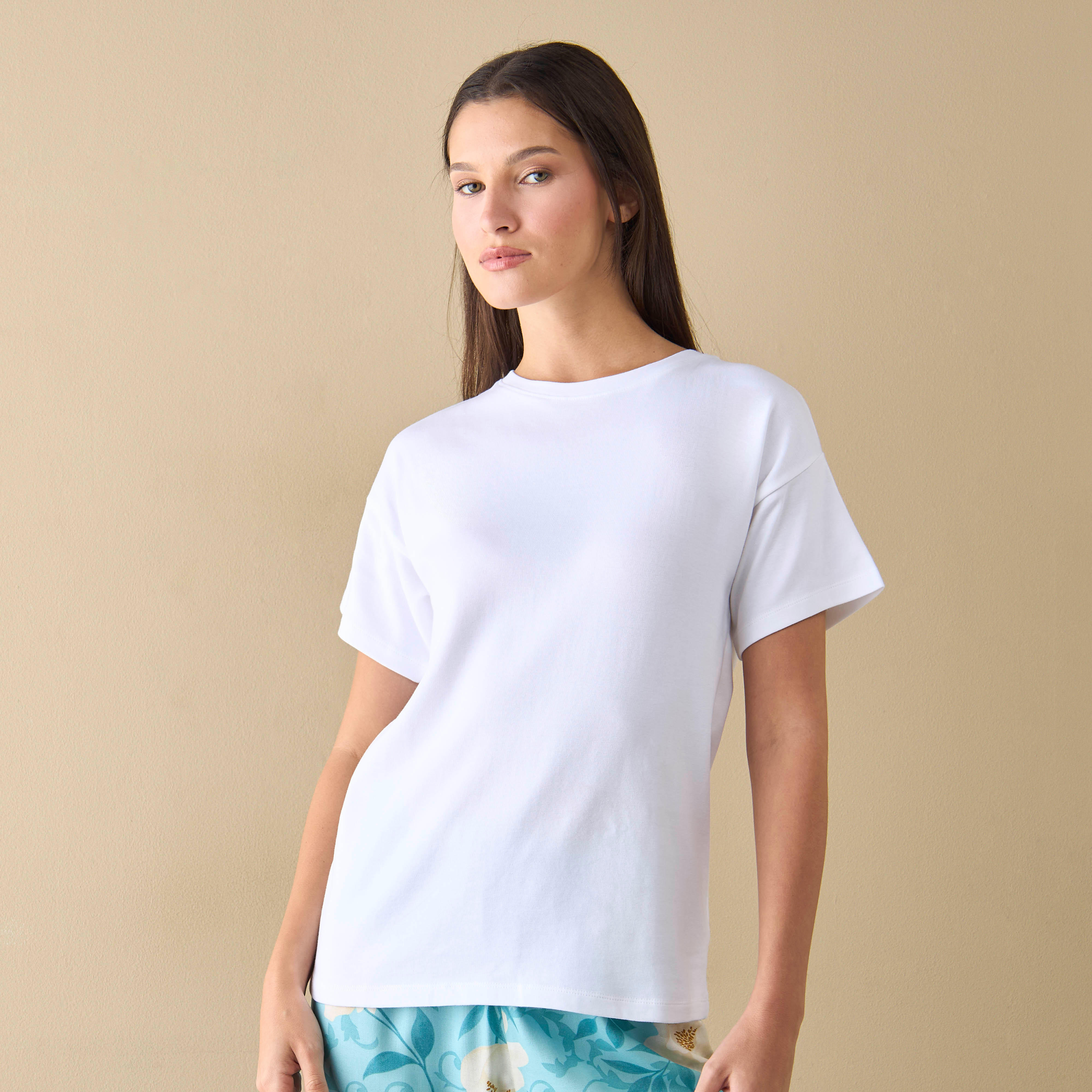 طقم بنطلون بيجاما بطبعات أزهار وتيشيرت -women-clothing-nightwear-pyjamas-longsets-image-7