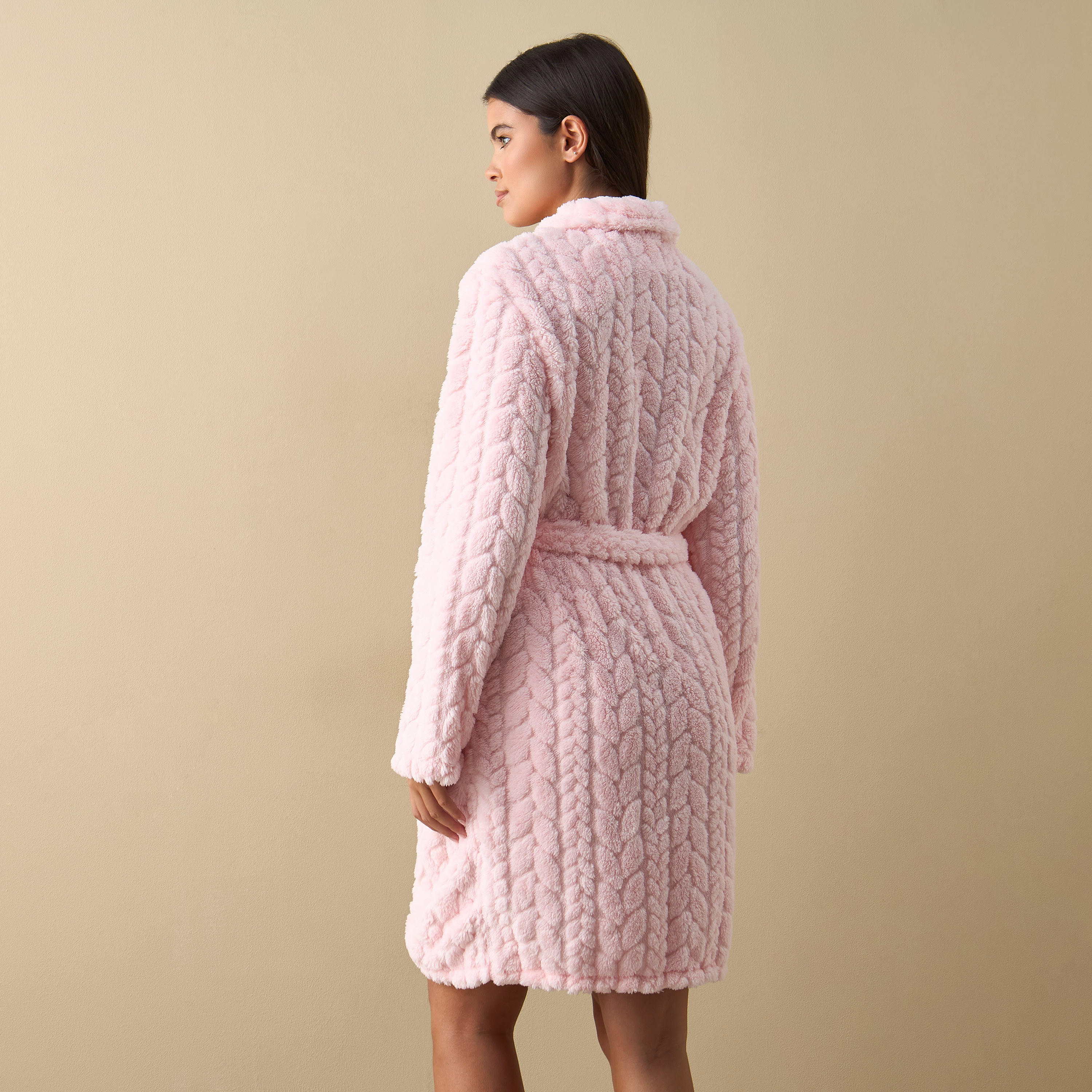 Textured Night Robe with Tie-up Belt-women-clothing-nightwear-robes-image-3