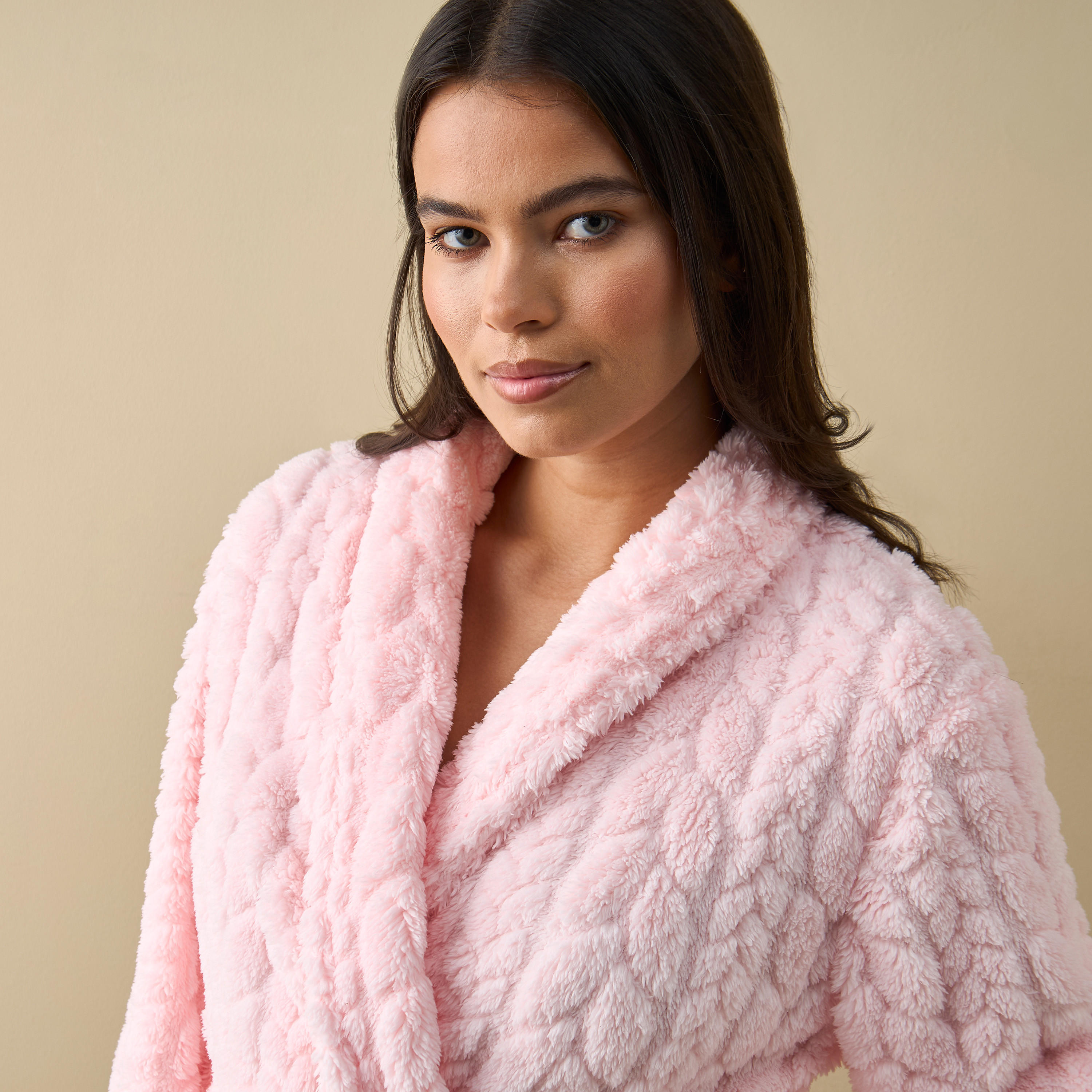 Textured Night Robe with Tie-up Belt-women-clothing-nightwear-robes-image-5