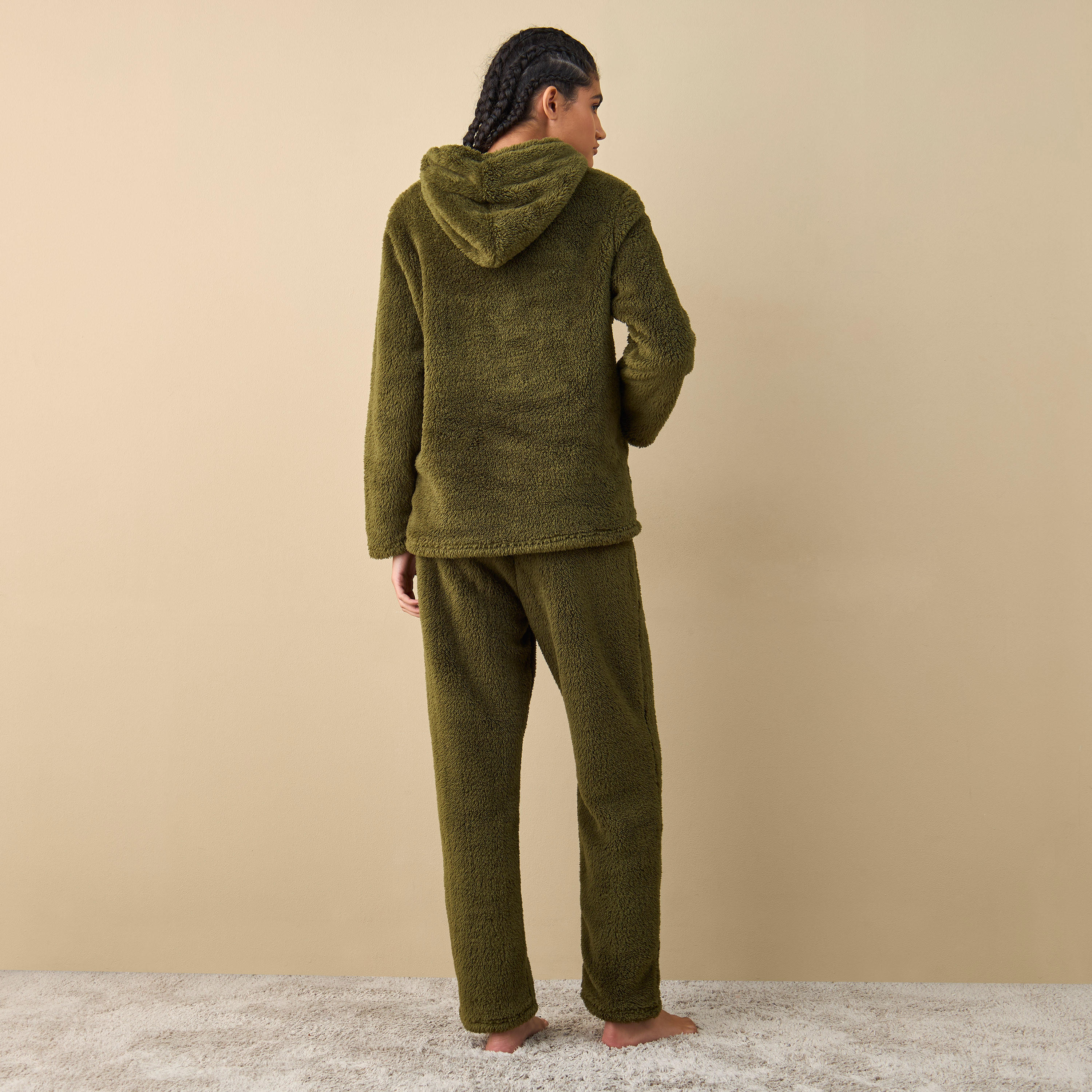 طقم بنطلون بيجاما وهودي بارز الملمس بأكمام طويلة-women-clothing-nightwear-pyjamas-longsets-image-3