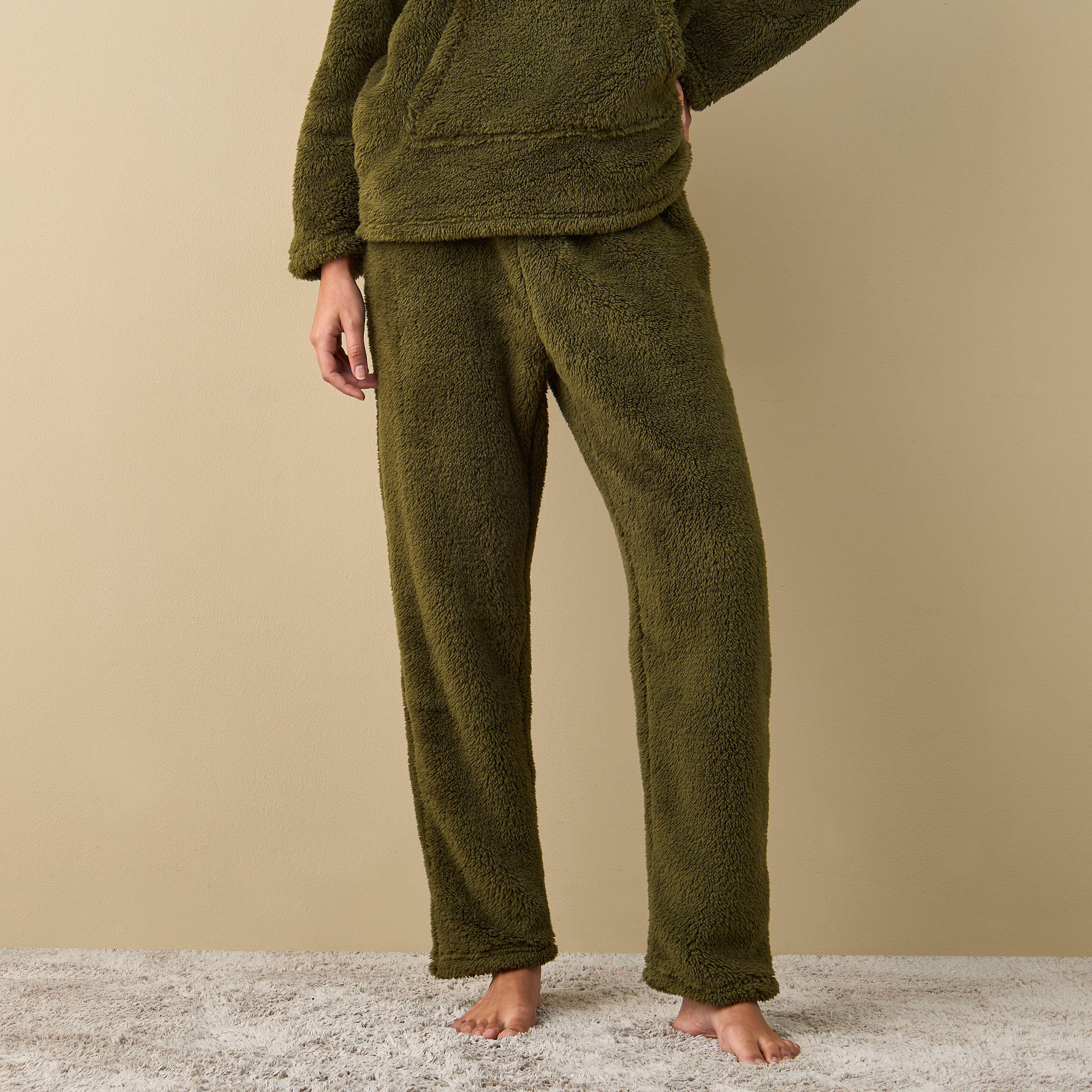 طقم بنطلون بيجاما وهودي بارز الملمس بأكمام طويلة-women-clothing-nightwear-pyjamas-longsets-image-4