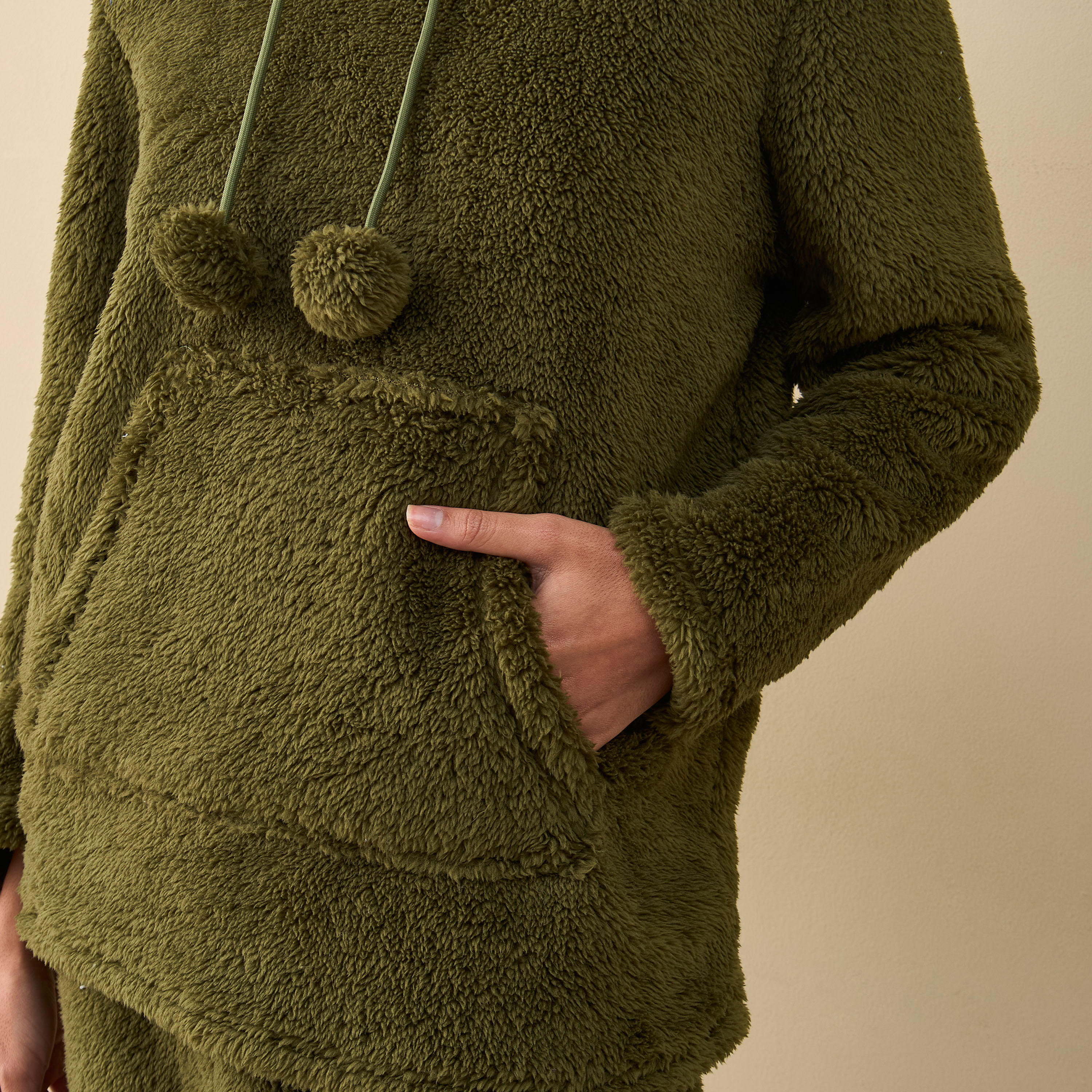 طقم بنطلون بيجاما وهودي بارز الملمس بأكمام طويلة-women-clothing-nightwear-pyjamas-longsets-image-5