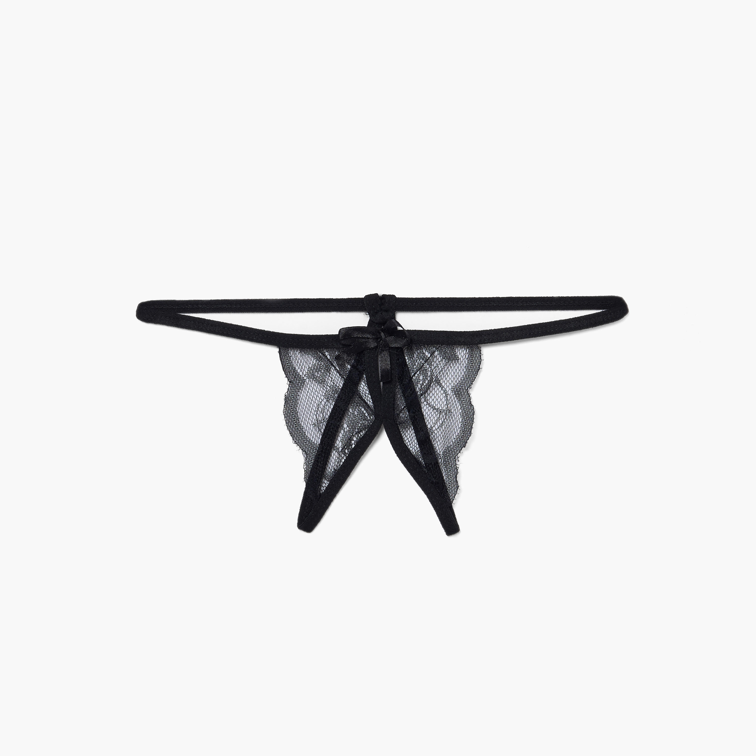 مجموعة صدريّة بأحزمة وسروال ثونج بتفاصيل دانتيل-women-clothing-lingerie-lingeriesets-image-3