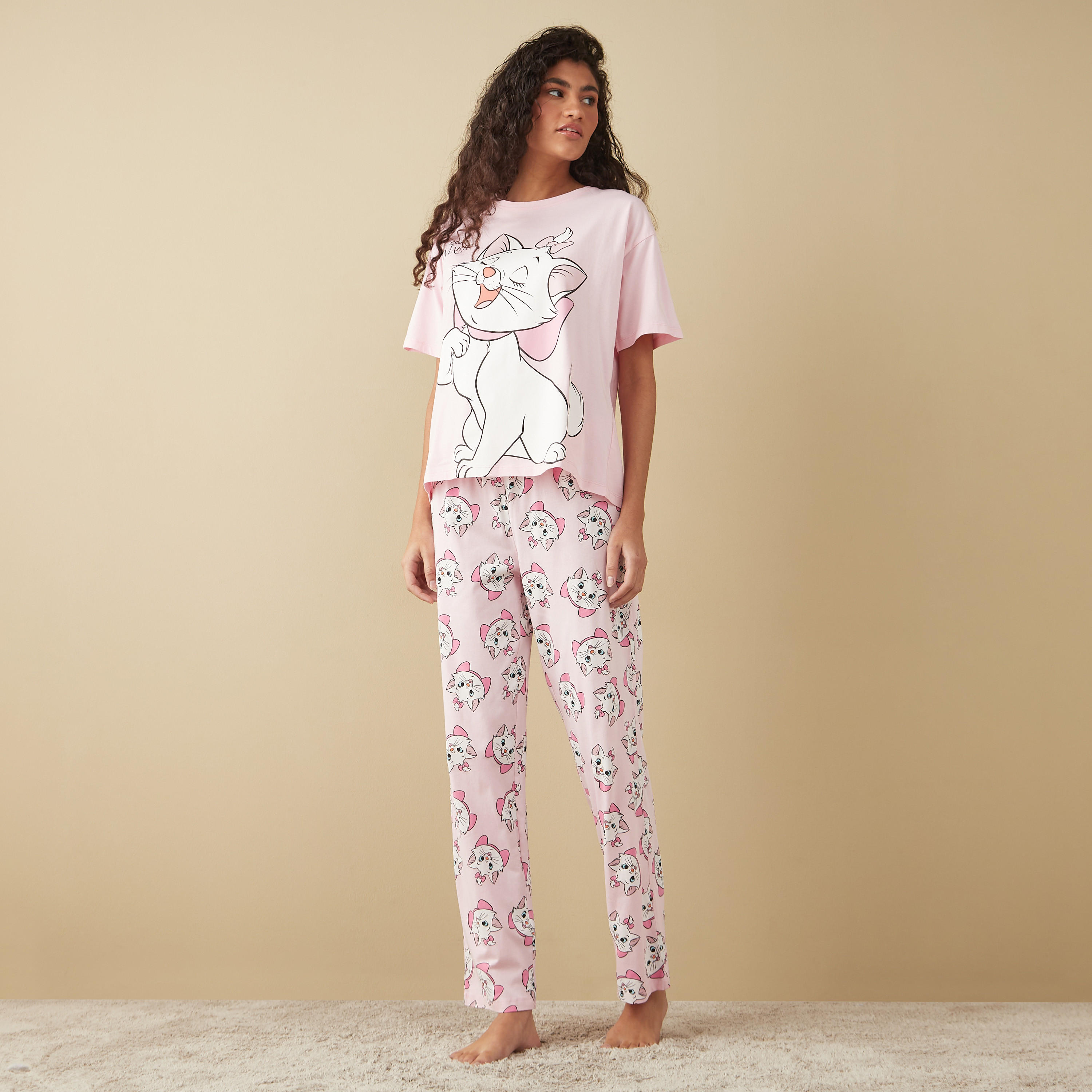 Marie Print T-shirt and Pyjama Set-women-clothing-nightwear-pyjamas-longsets-image-1