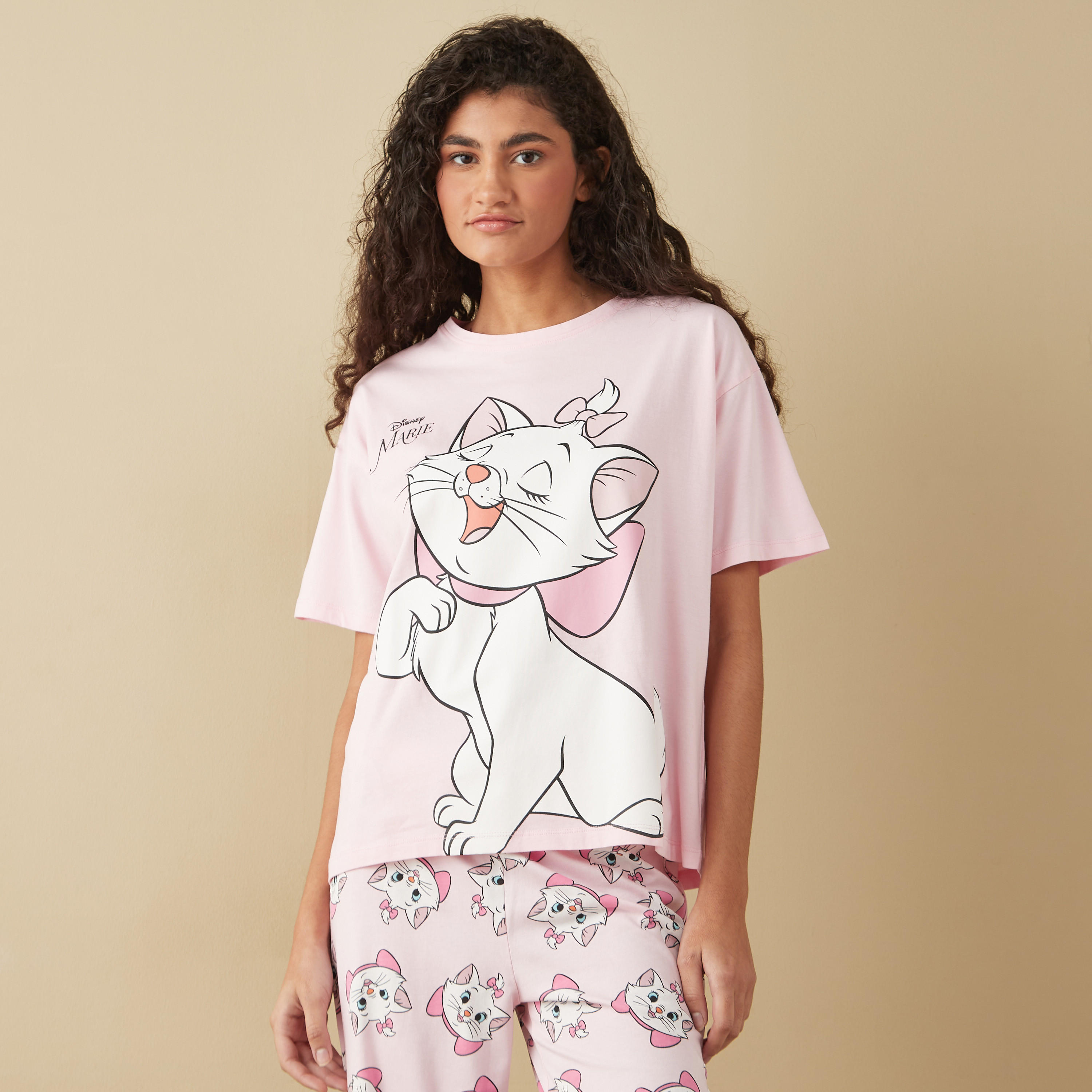 Marie Print T-shirt and Pyjama Set-women-clothing-nightwear-pyjamas-longsets-image-2