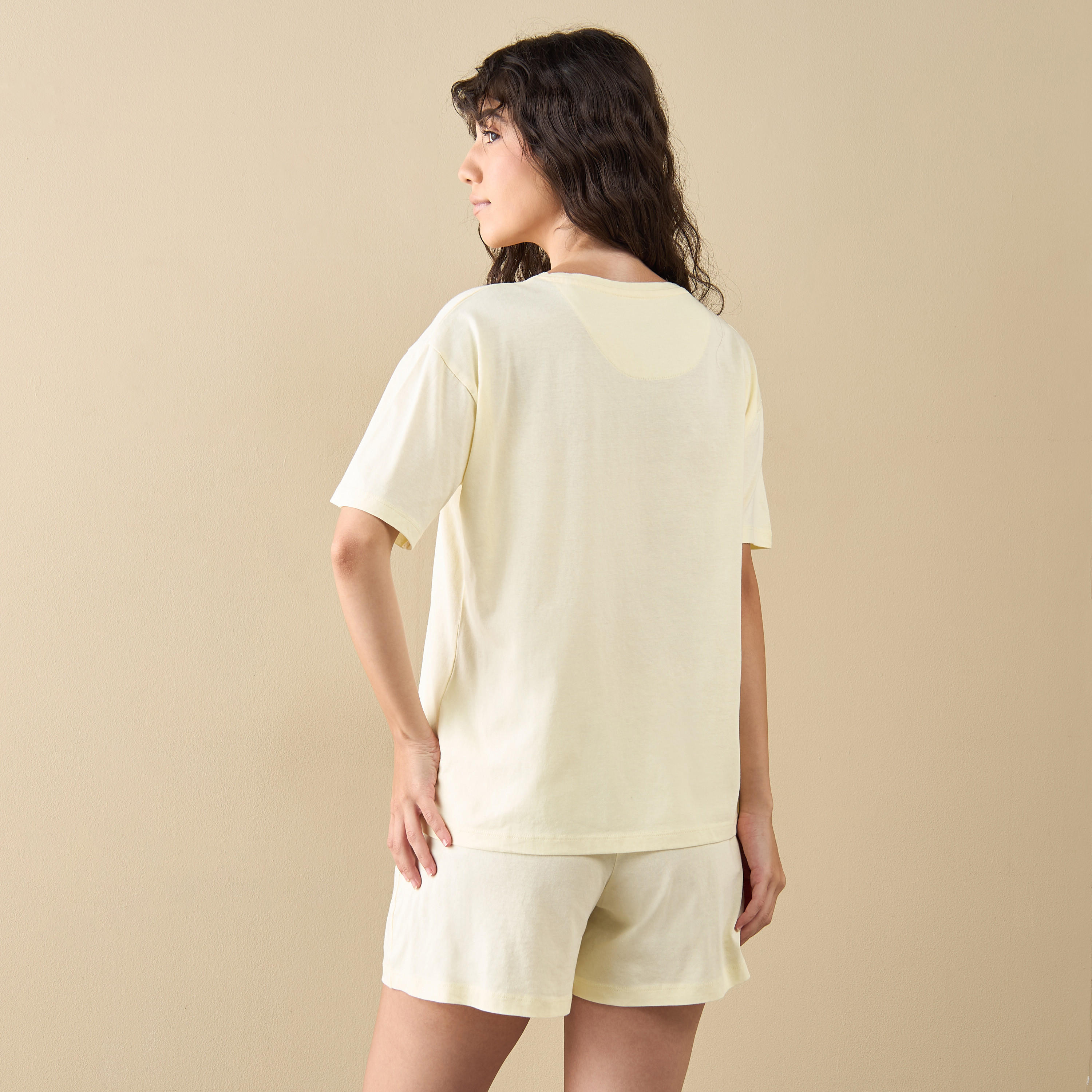 Mickey and Donald Print T-shirt and Shorts Set-women-clothing-nightwear-pyjamas-shortsets-image-4