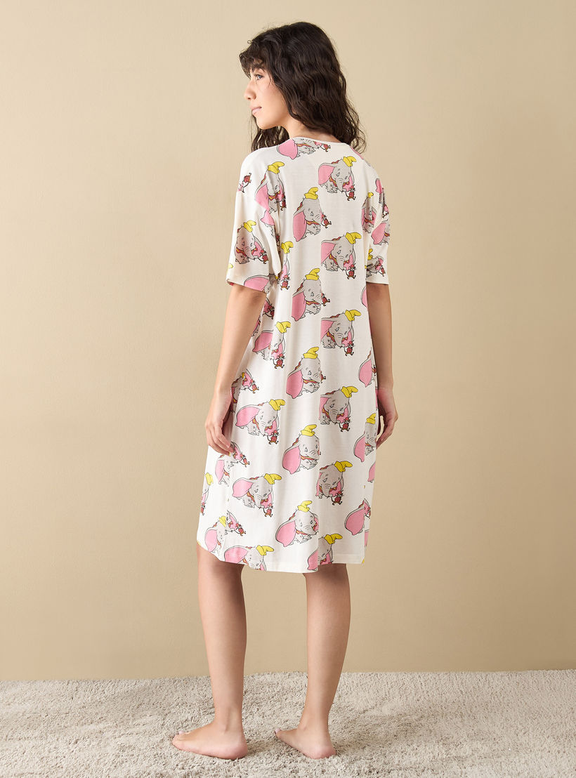 قميص نوم بأكمام قصيرة وطبعات دامبو-women-clothing-nightwear-nighties-image-2