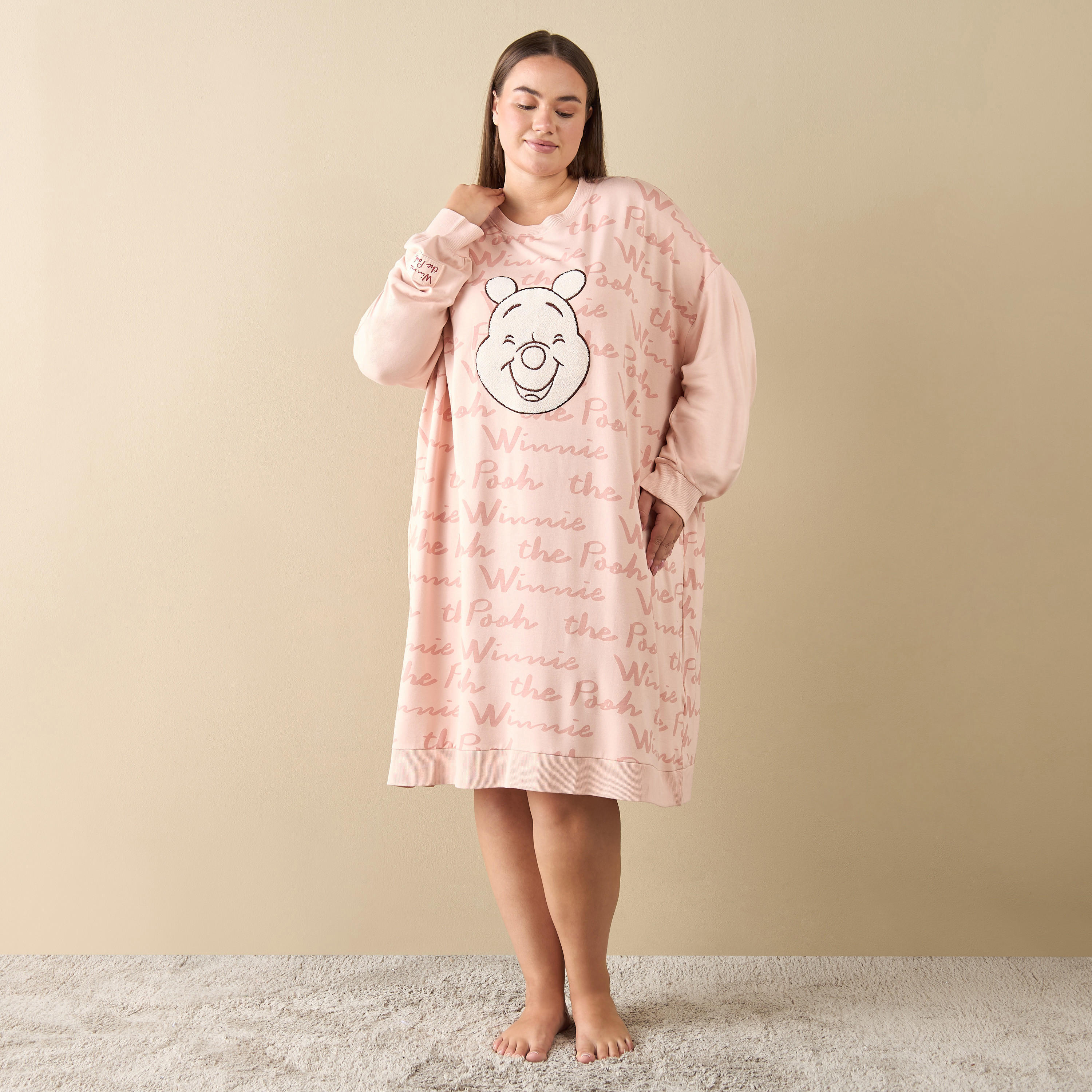 قميص نوم بأكمام طويلة وطبعات ويني ذا بوه-women-clothing-nightwear-nighties-image-2