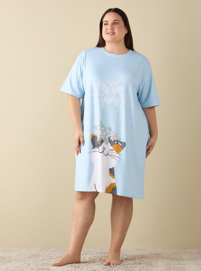 قميص نوم قطن بأكمام قصيرة وطبعات - طقم من 2-women-clothing-nightwear-nighties-image-5