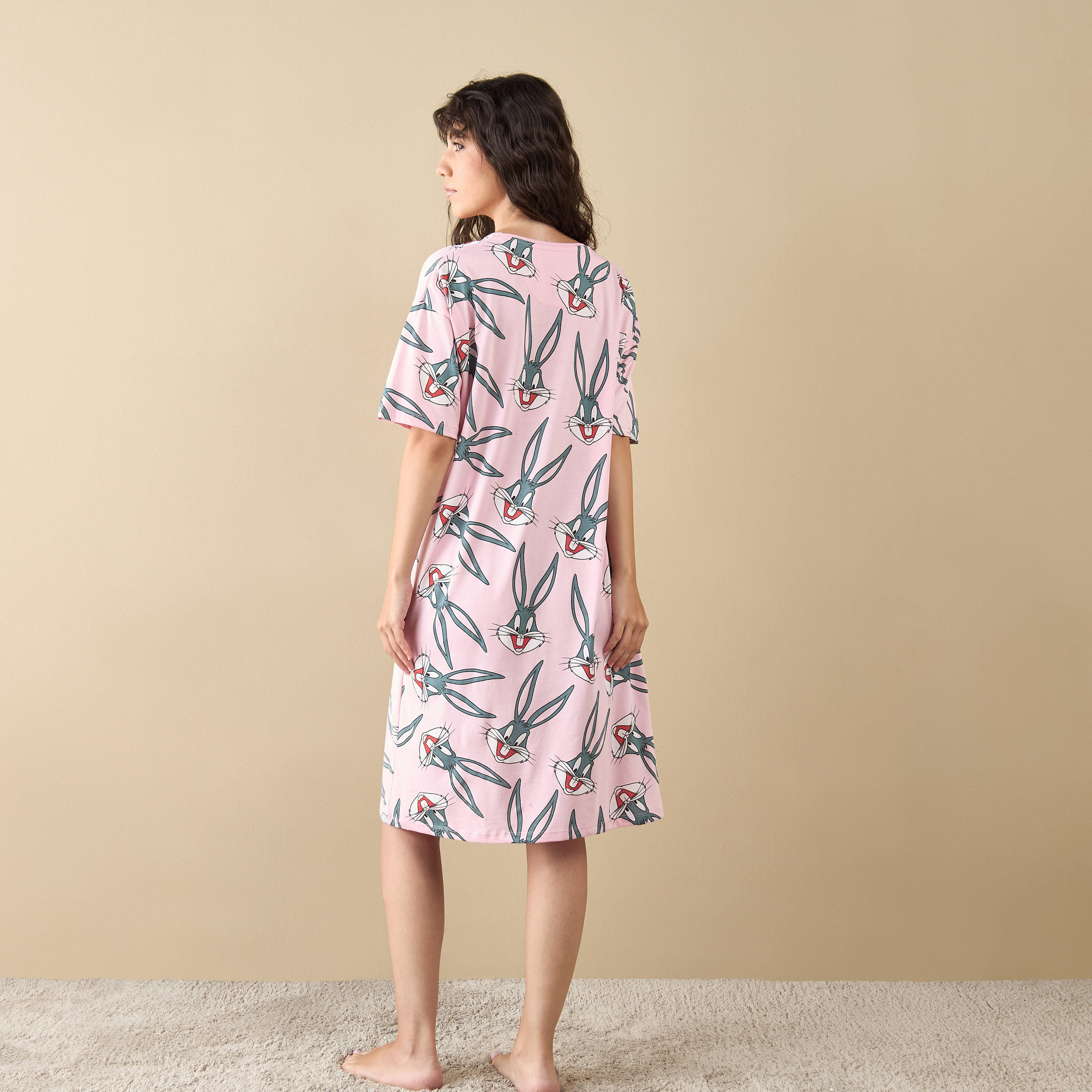 All-Over Bunny Print Sleepshirt-women-clothing-nightwear-nighties-image-3