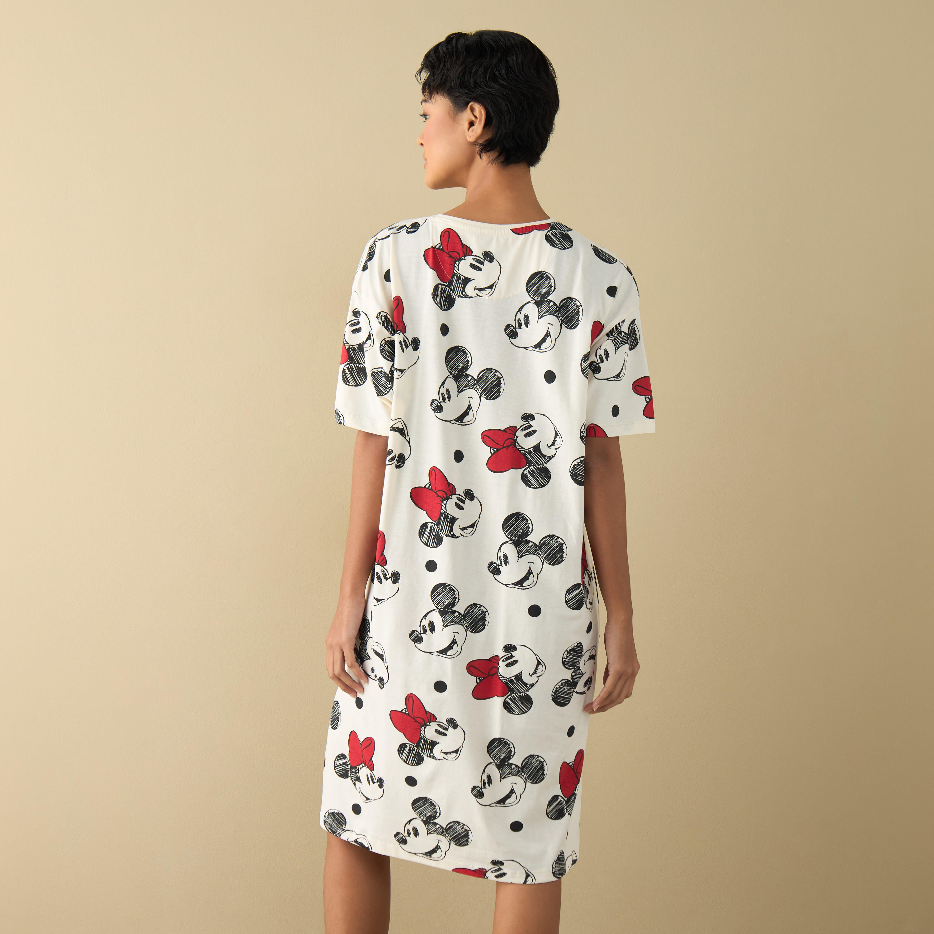 قميص نوم بأكمام قصيرة وطبعات ميكي وميني-women-clothing-nightwear-nighties-image-3