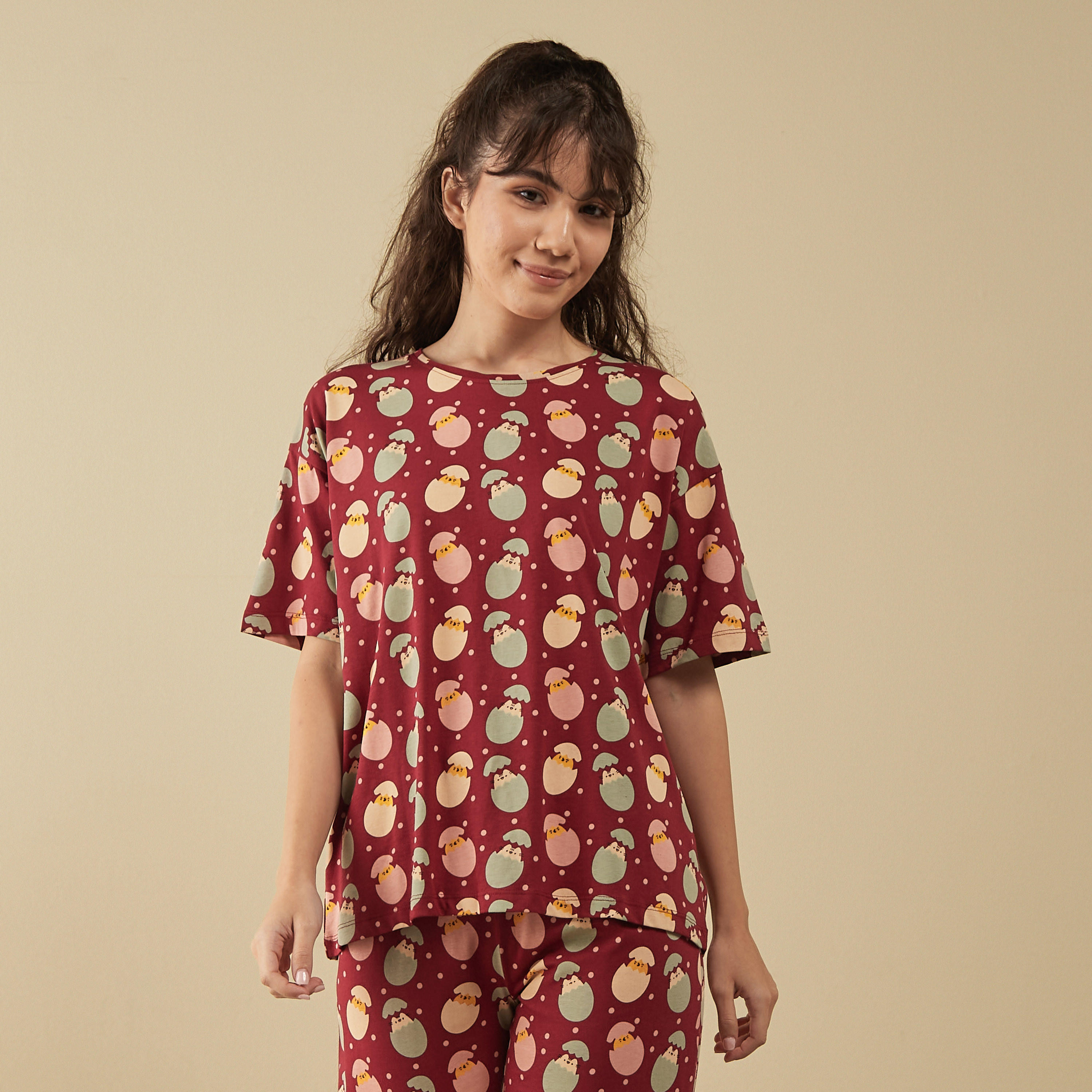 طقم بيجاما وتيشيرت بطبعات-women-clothing-nightwear-pyjamas-bottoms-image-2