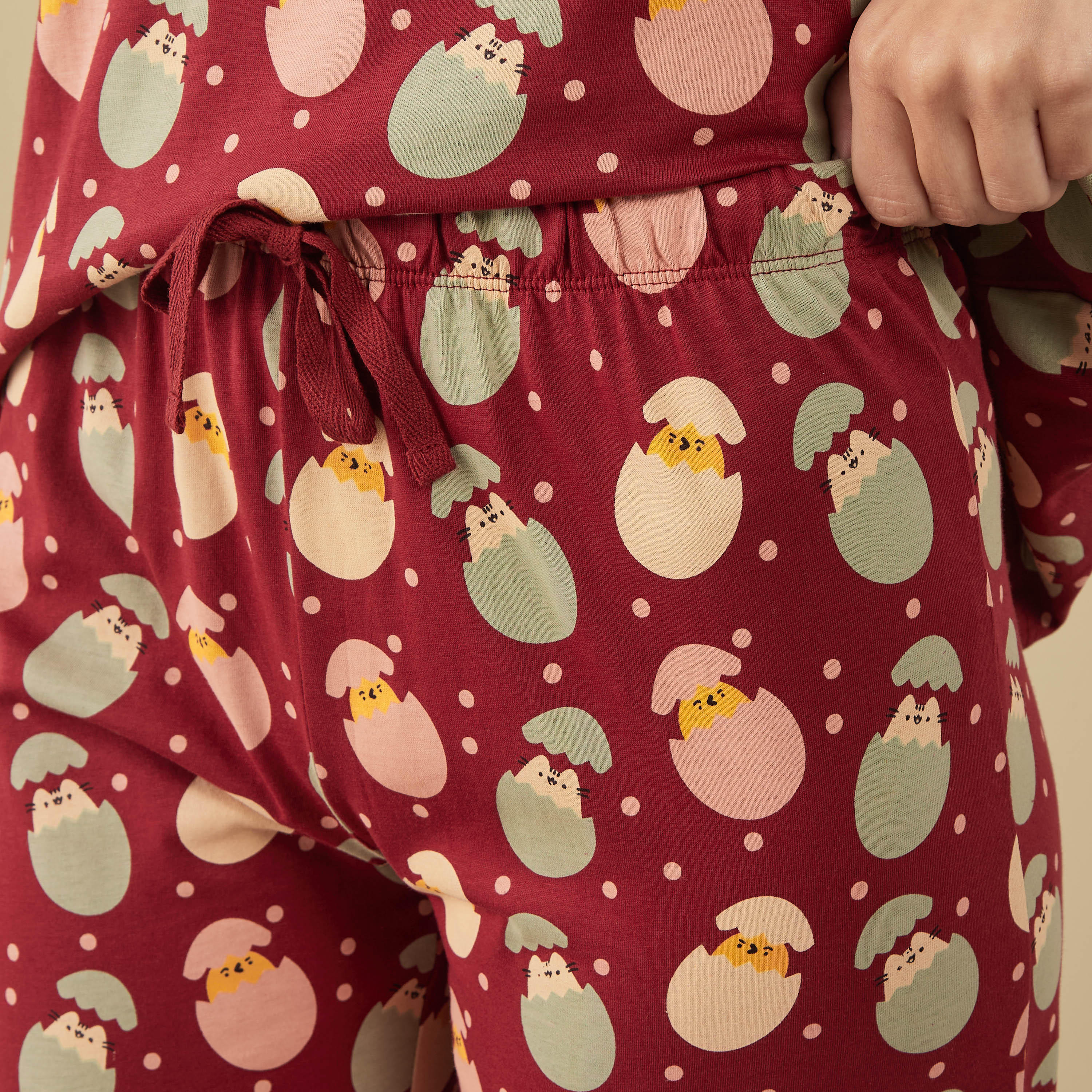 طقم بيجاما وتيشيرت بطبعات-women-clothing-nightwear-pyjamas-bottoms-image-6