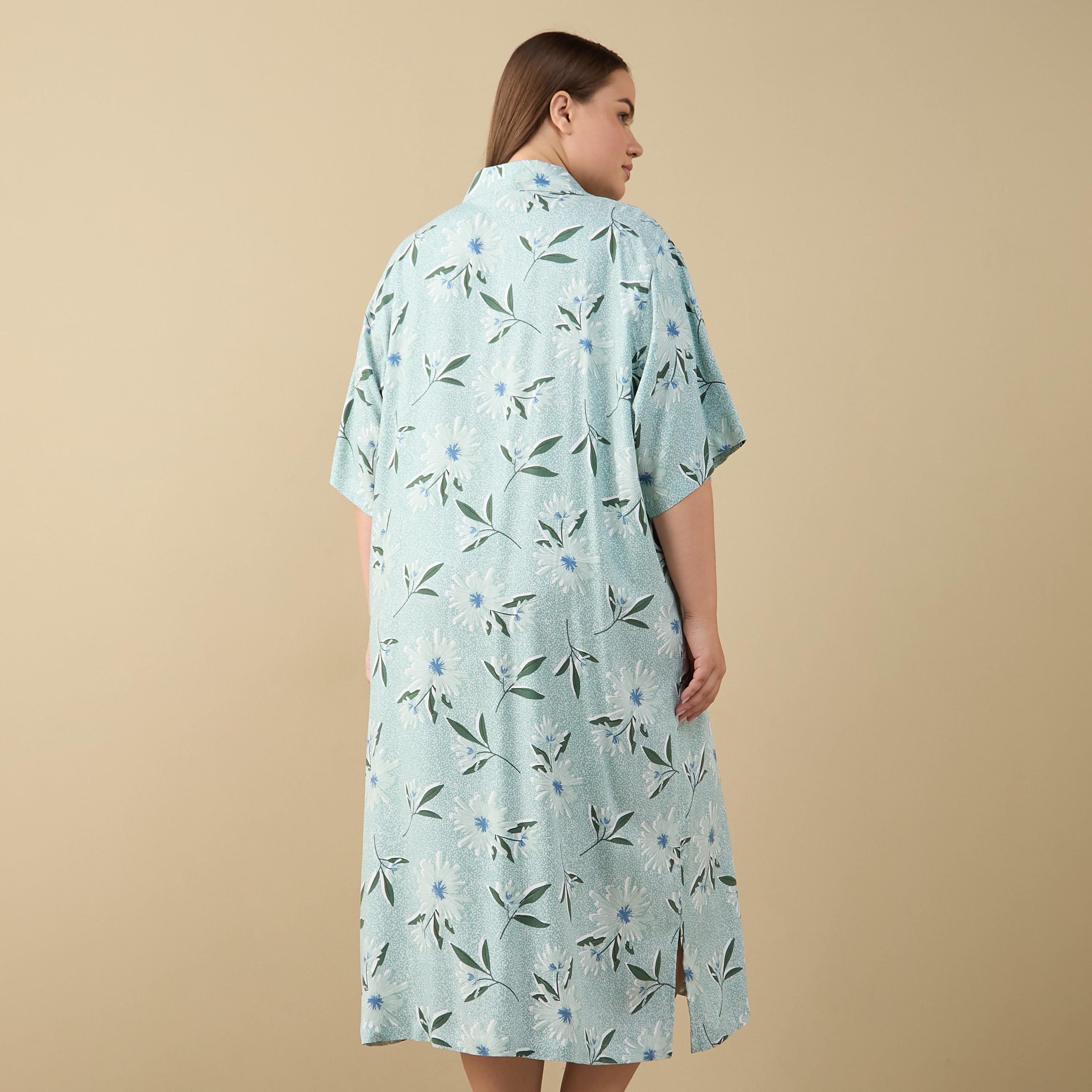 Set of 2 - Assorted Collared Sleepshirt with Short Sleeves-women-clothing-nightwear-nighties-image-3